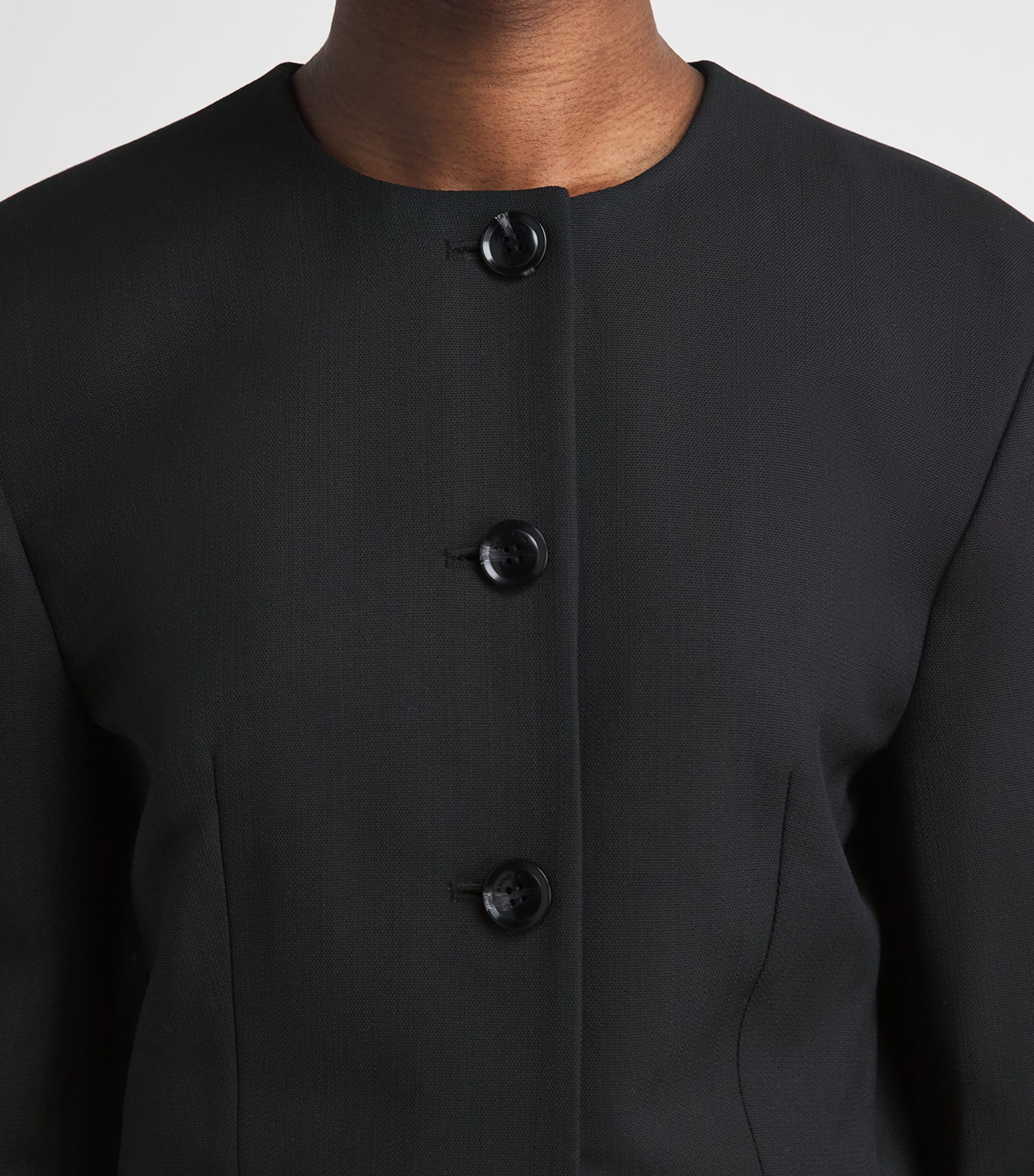 ANINE BING Womens Collarless Huda Blazer Black Image 3