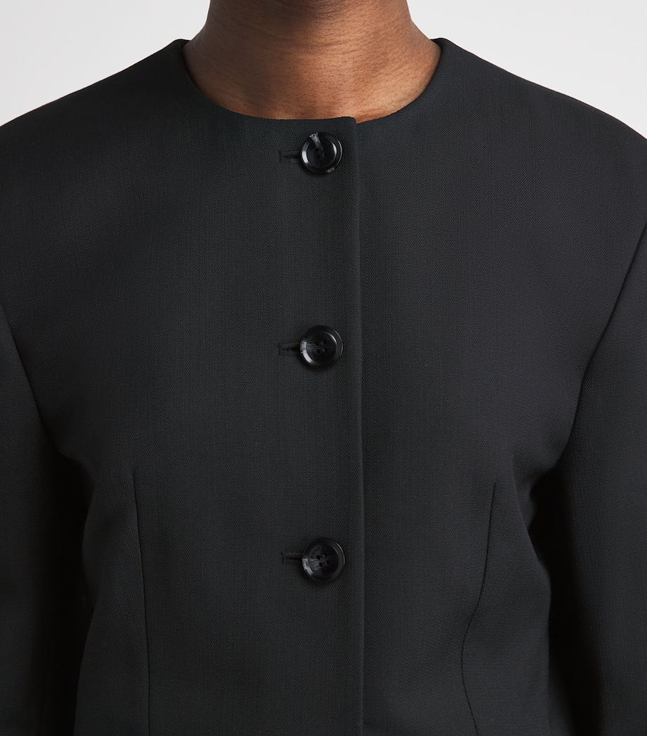 ANINE BING Womens Collarless Huda Blazer Black Image 3