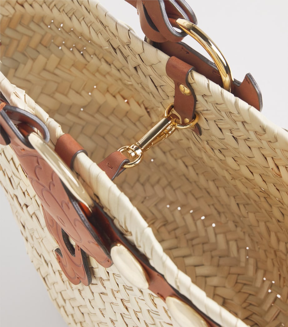 Straw Puccinella Bucket Bag A12/NATURALE CUOIO Image 4