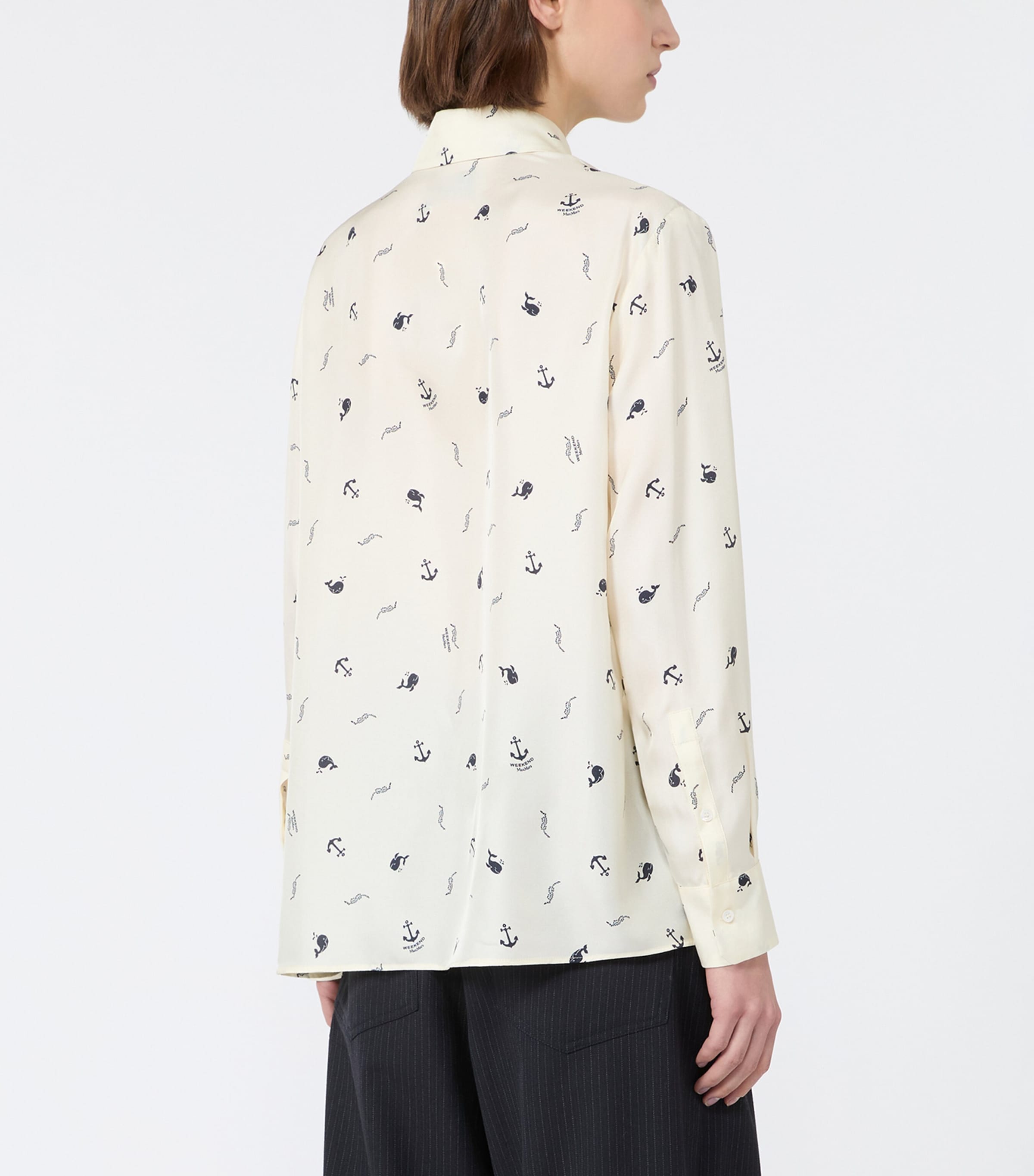 Weekend Max Mara Womens Silk Printed Shirt Ivory Image 4