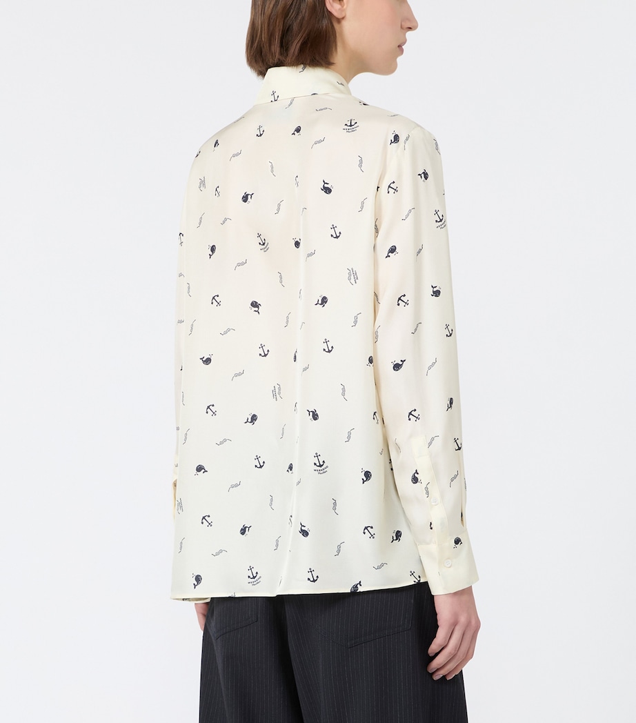 Weekend Max Mara Womens Silk Printed Shirt Ivory Image 4