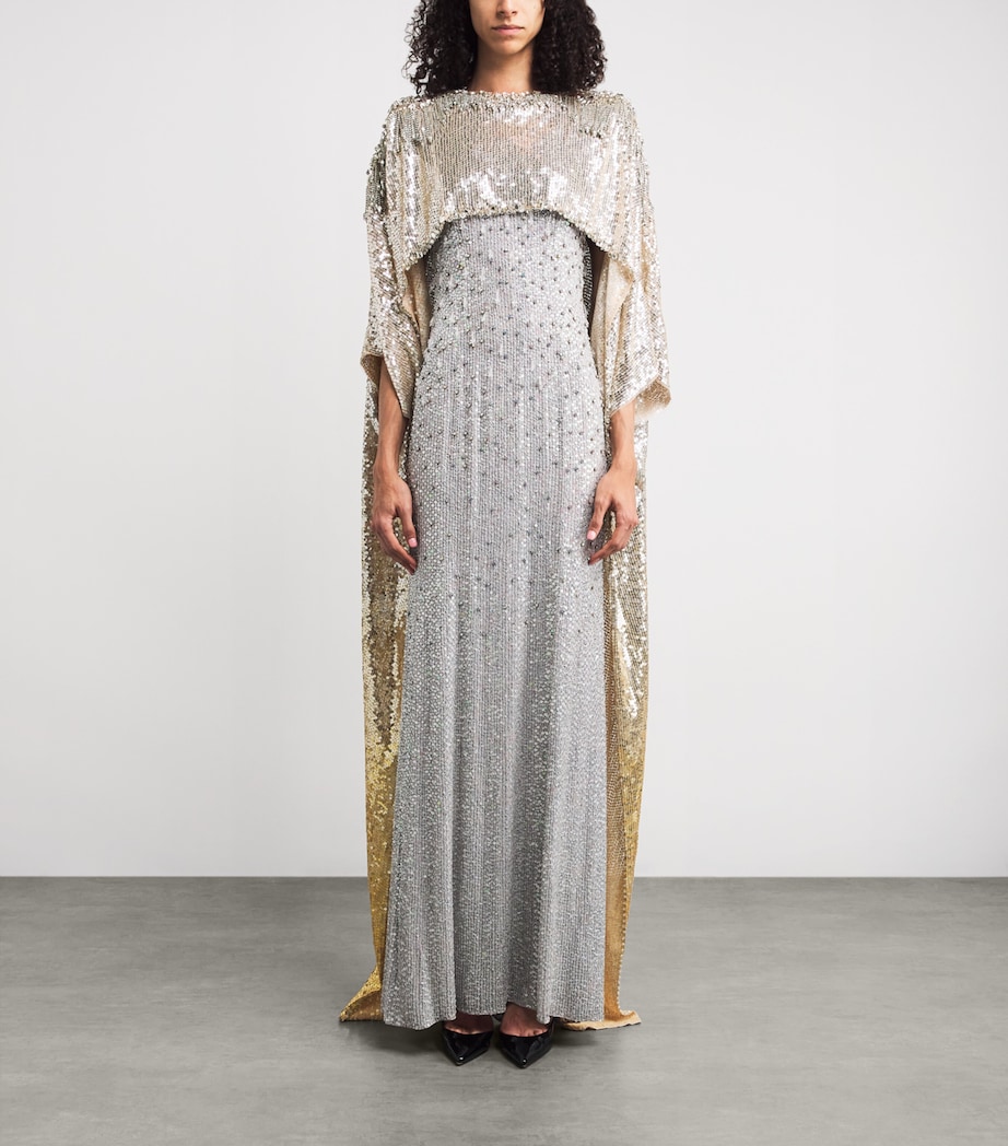 Sequin Cassia Cape Gown ILLUSION 820 Image 3