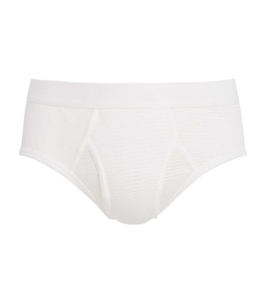 Cotton Mesh Cellular Briefs WHITE Image 1