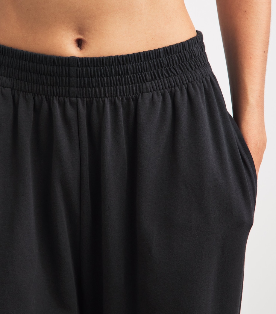 Skims Womens Stretch-Cotton Wide-Leg Sweatpants Soot Image 3