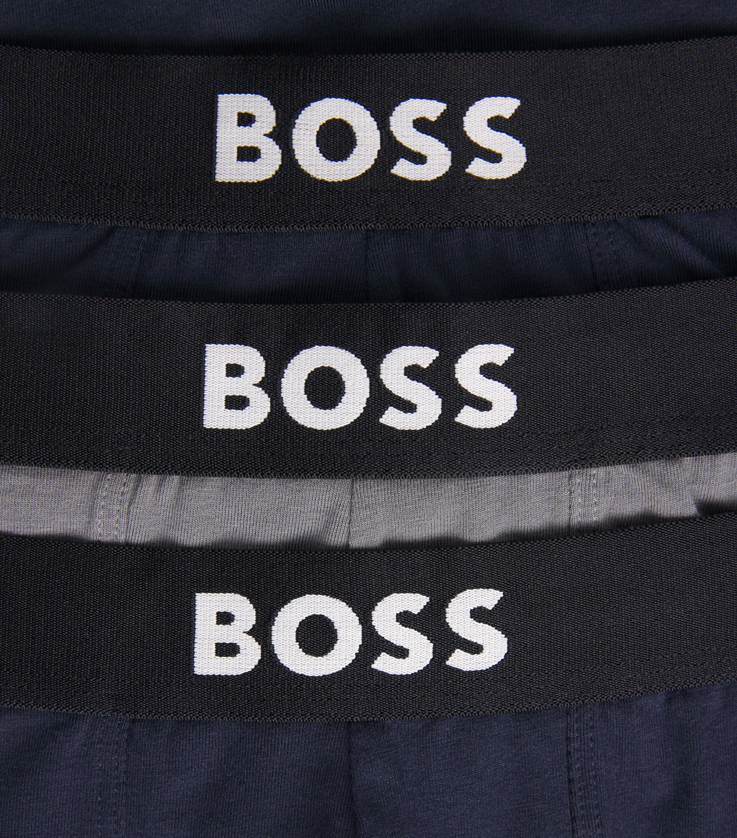 BOSS Mens Cotton-Stretch Boxer Briefs (Pack of 3) Open Image 5