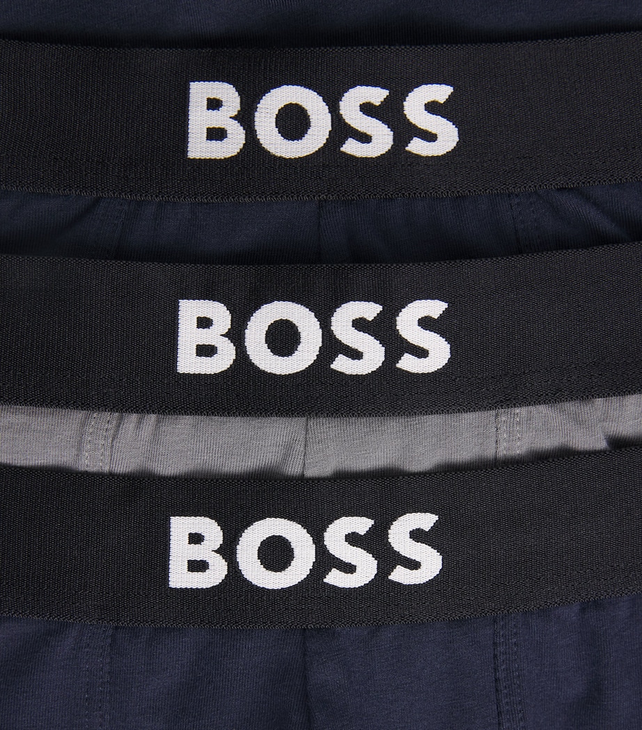 BOSS Mens Cotton-Stretch Boxer Briefs (Pack of 3) Open Image 5