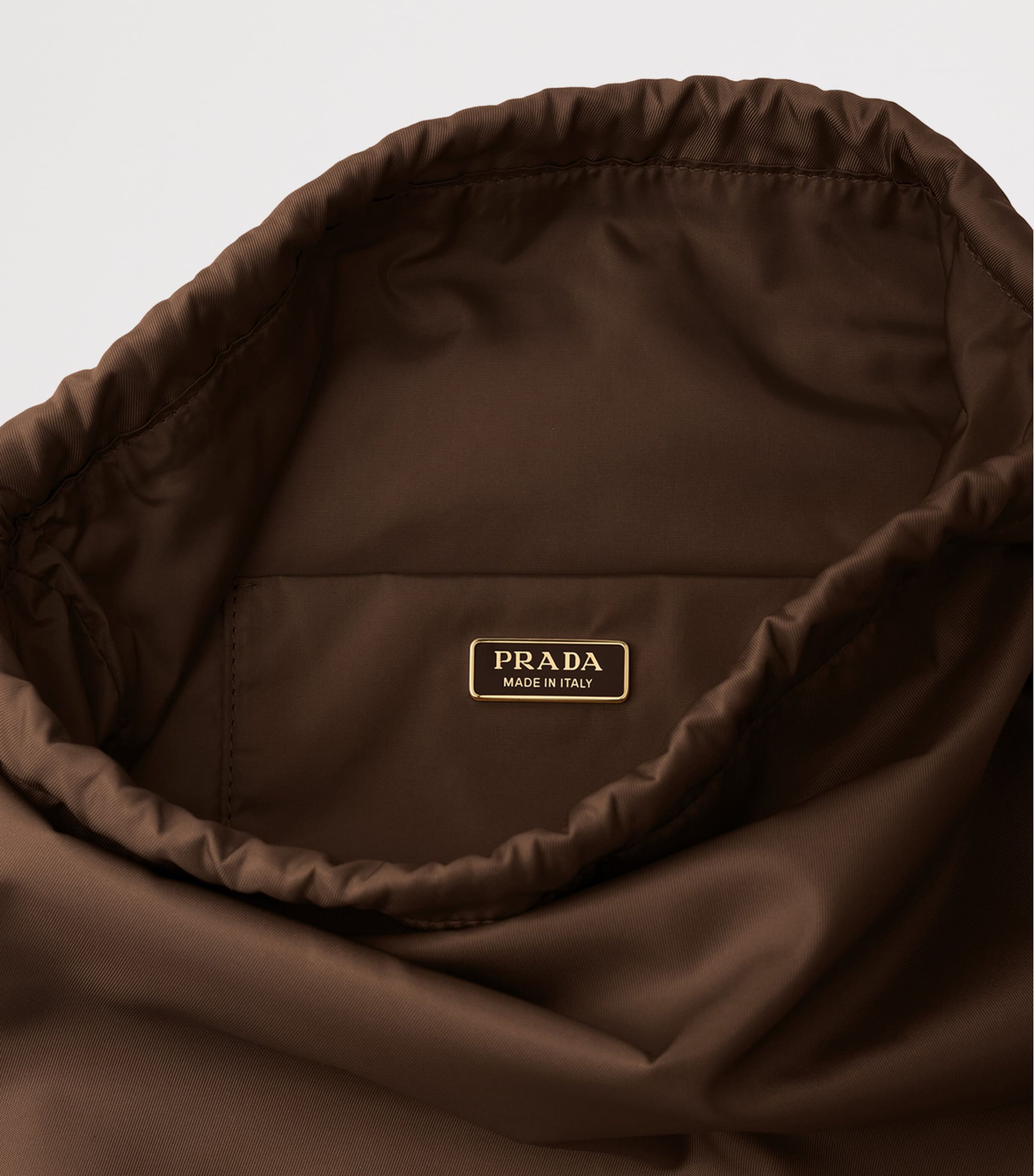 Prada Re-Nylon Drawstring Pouch Brown Image 4