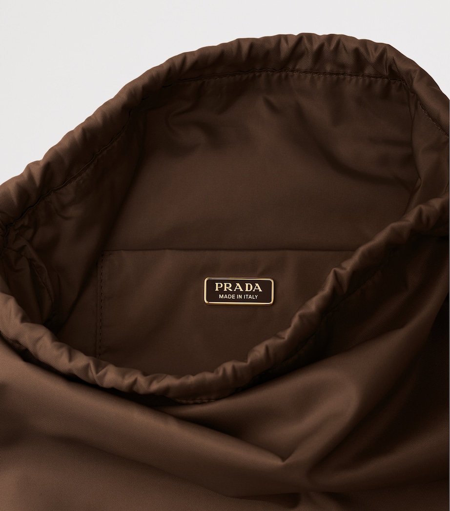 Prada Re-Nylon Drawstring Pouch Brown Image 4