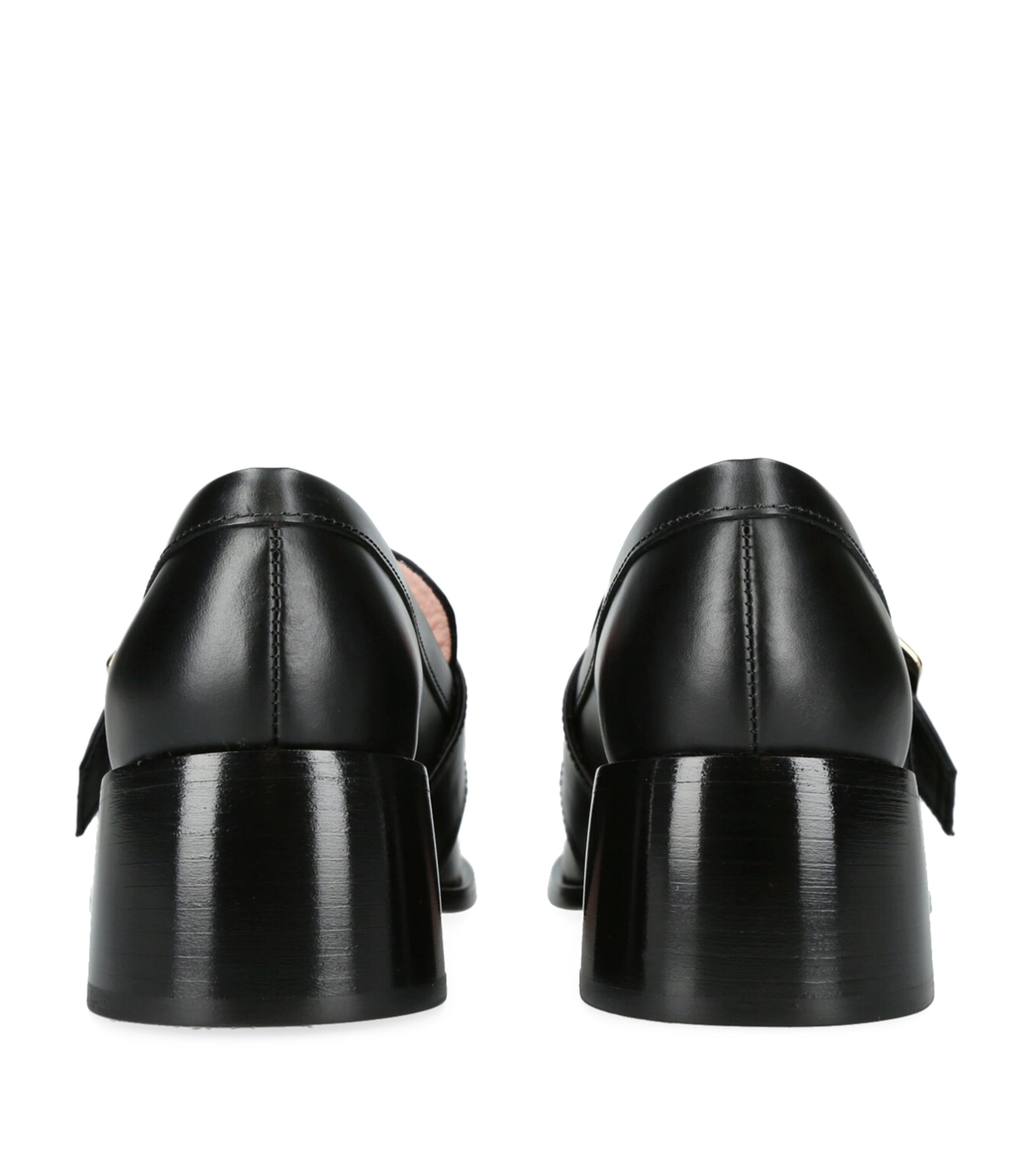 Roger Vivier Viv' Rangers Buckle Heeled Loafers 55 Black Image 2