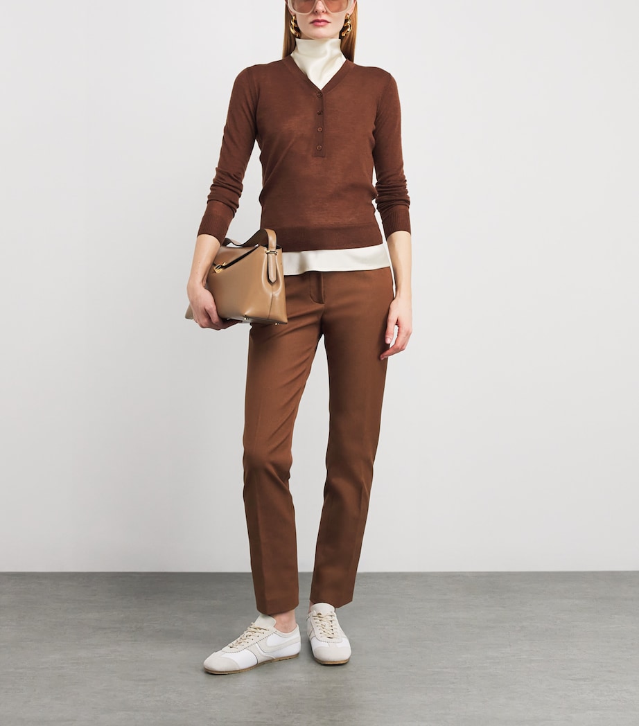 Cashmere Gillies Henley Sweater CINNAMON Image 2