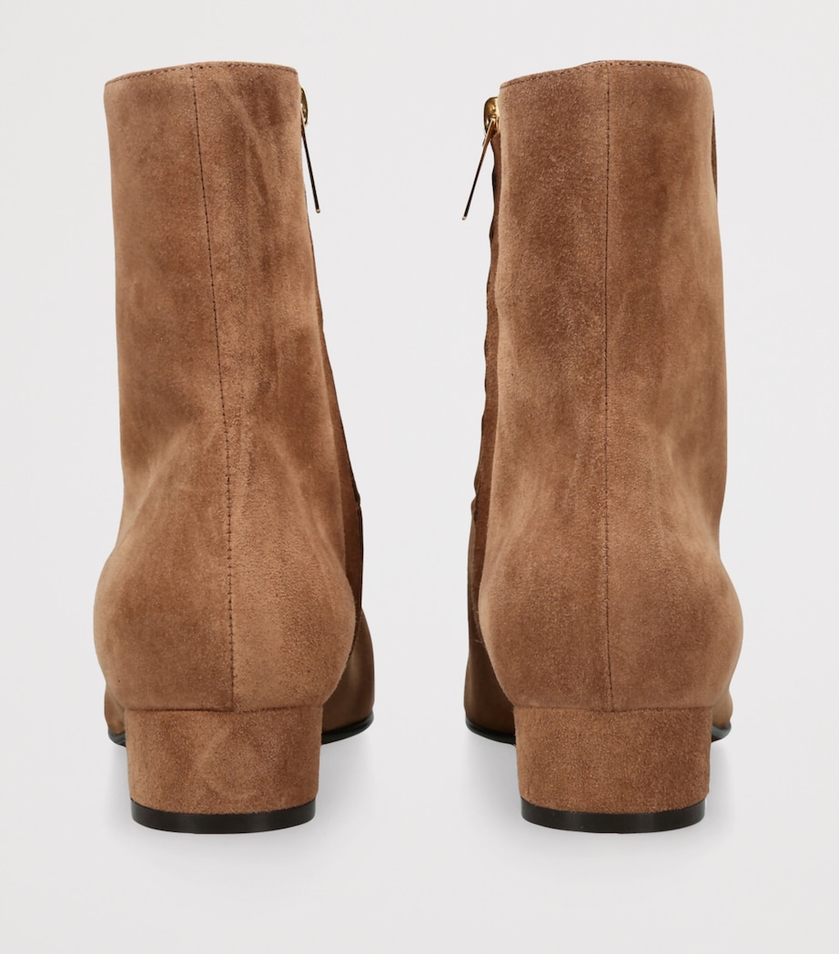 Herbert Levine Suede Shadow Ban Ankle Boots 30 Brown Image 4