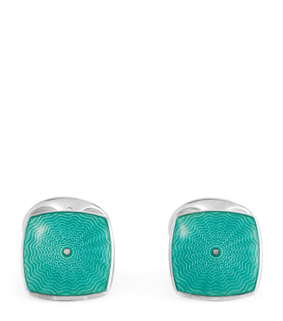 Sterling Silver Enamel Cufflinks BLUE Image 1