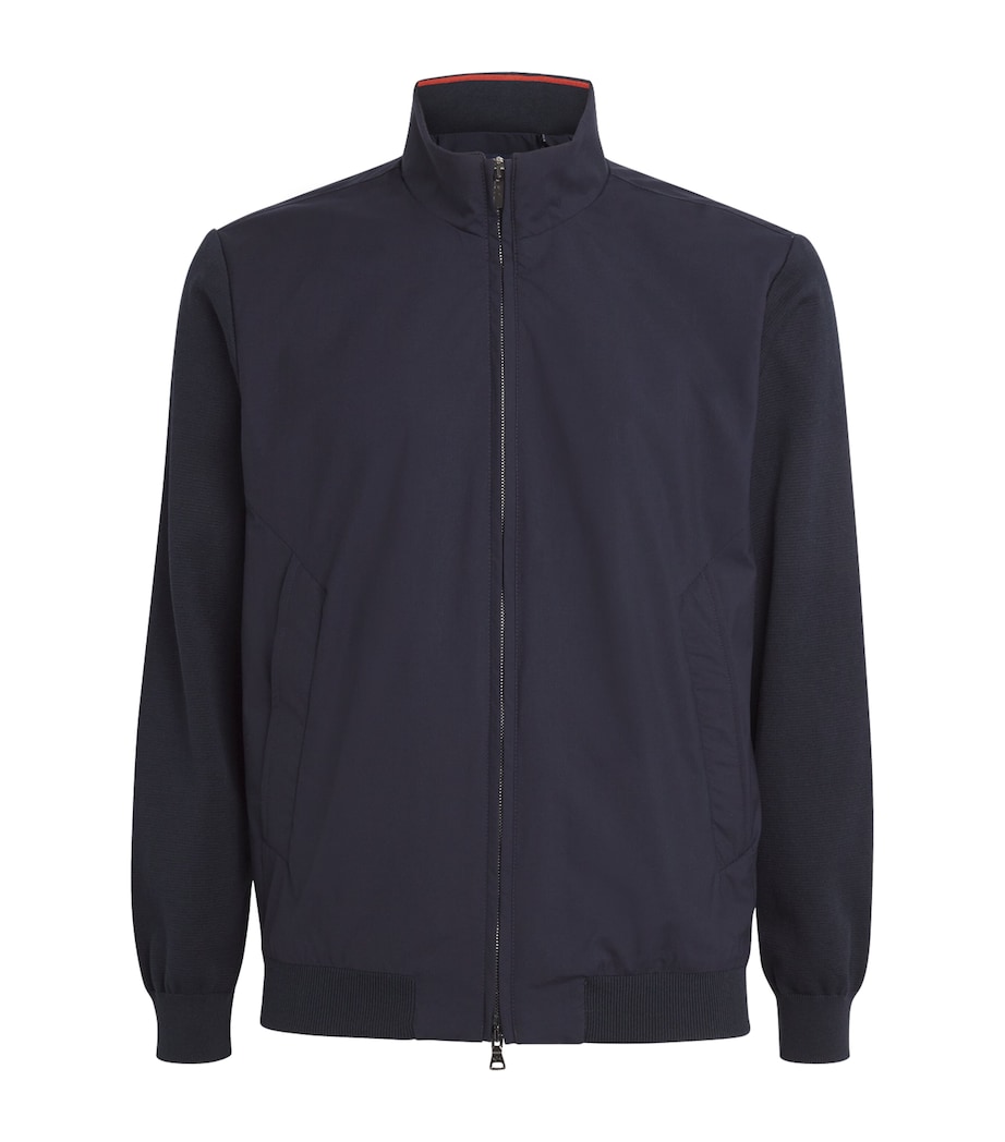 Silk-Cotton Bomber Jacket 13BLUE Image 1