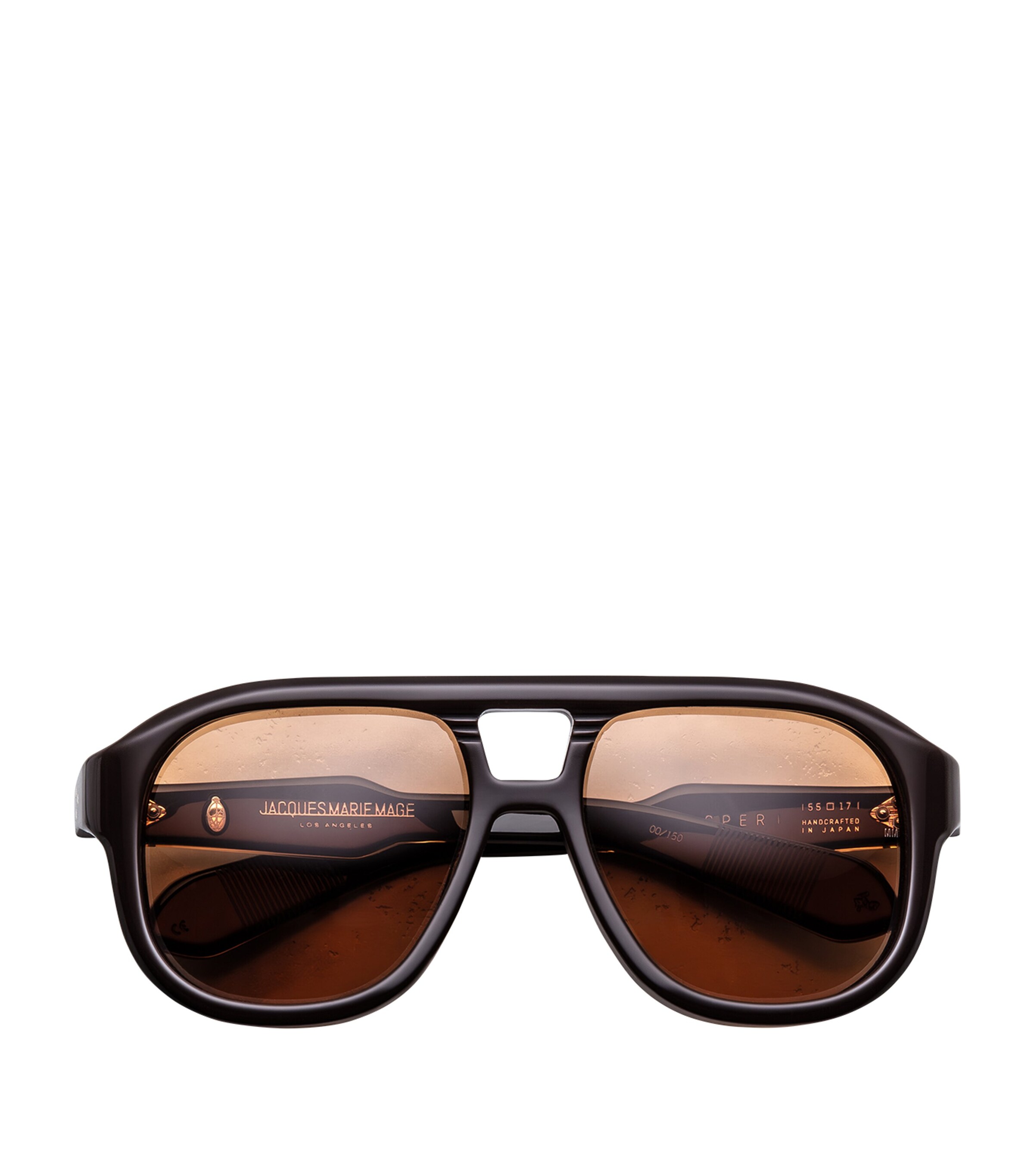 Jacques Marie Mage Silver Acetate Jasper Aviator Sunglasses