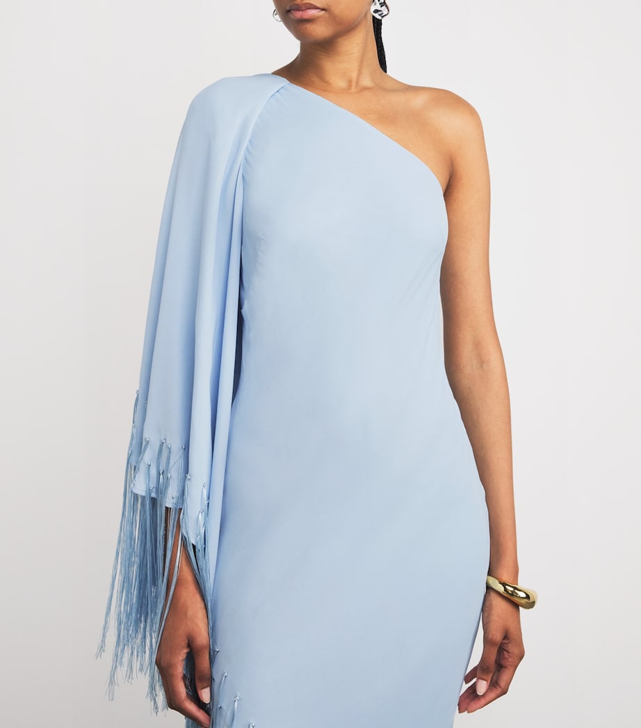 Fringe-Detail Esperanza Midi Dress COASTAL Image 4