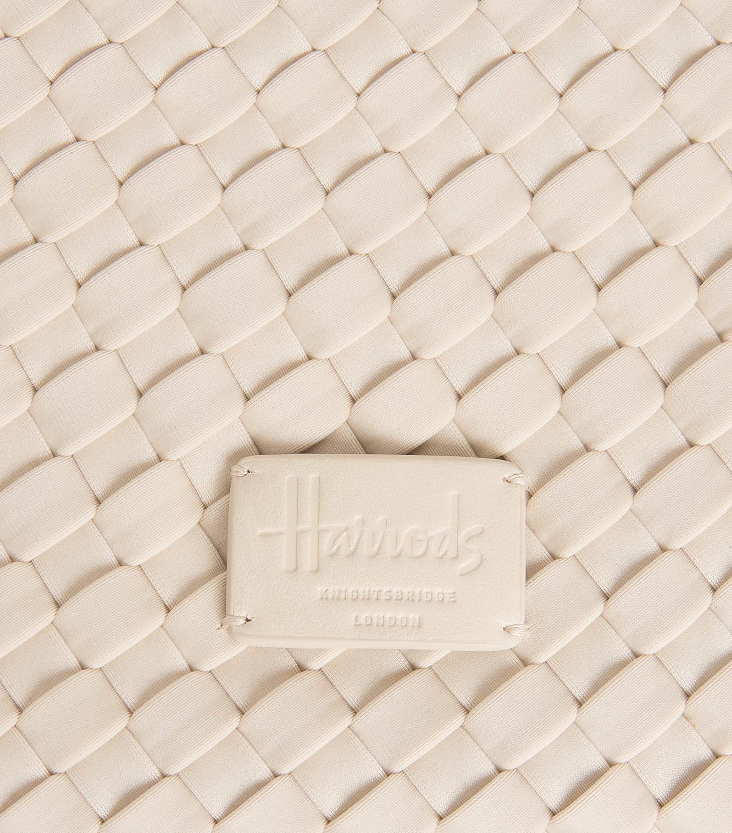 Harrods Neoprene Woven Pouch Ivory Image 4