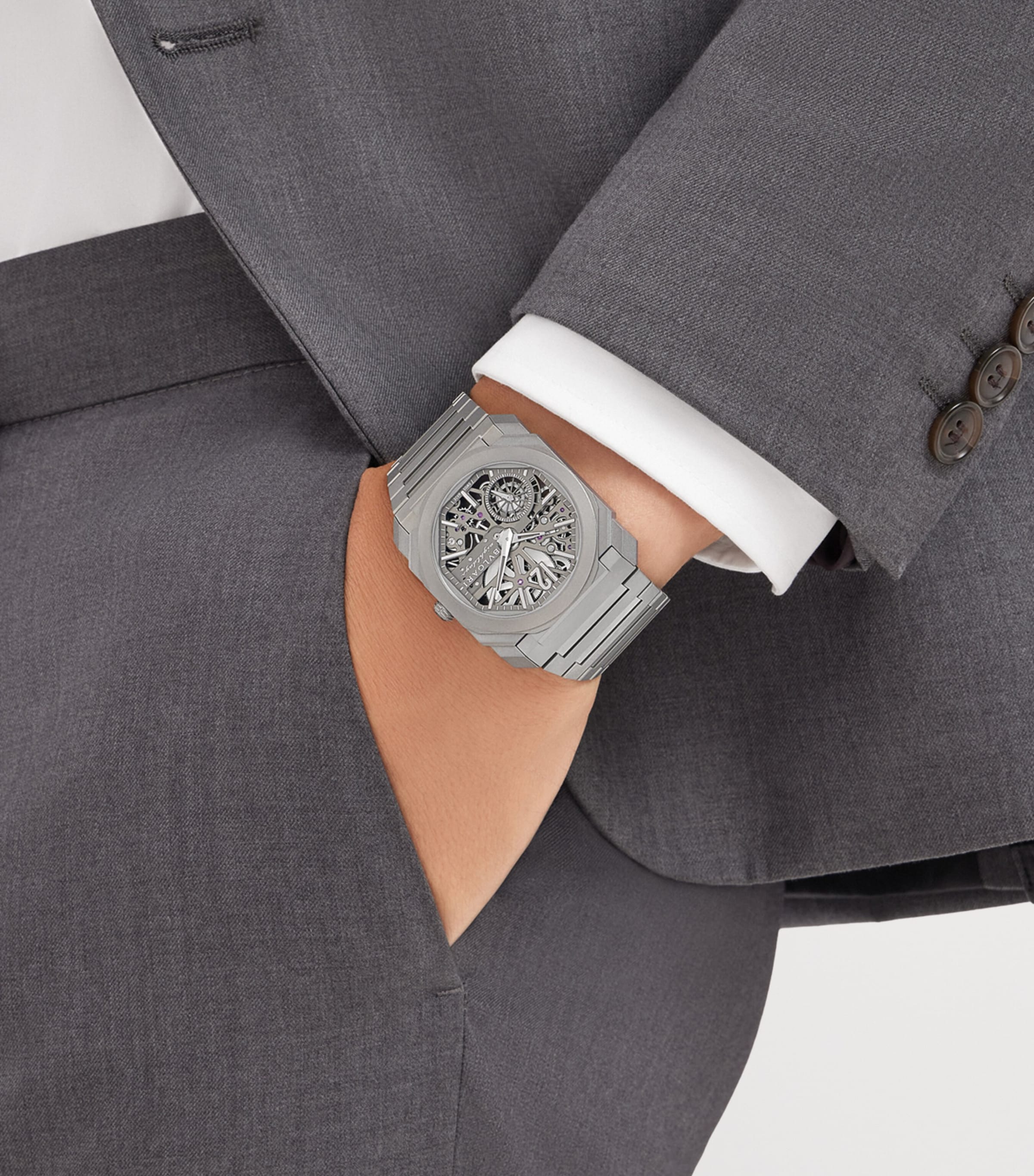 Titanium Octo Finissimo Skeleton 8 Days Watch 40mm BLACK Image 4