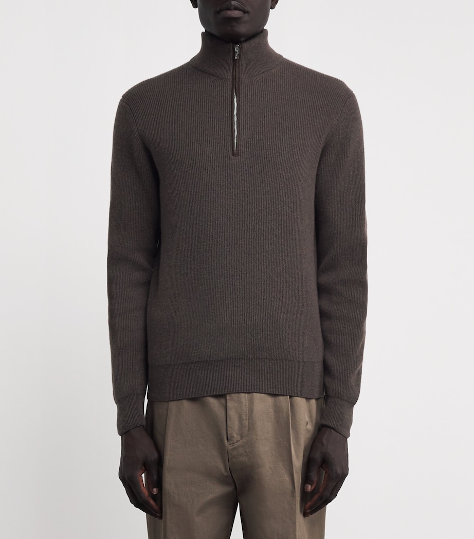 Cashmere Quarter-Zip Sweater A.6 MARRONE A25/26 Image 3