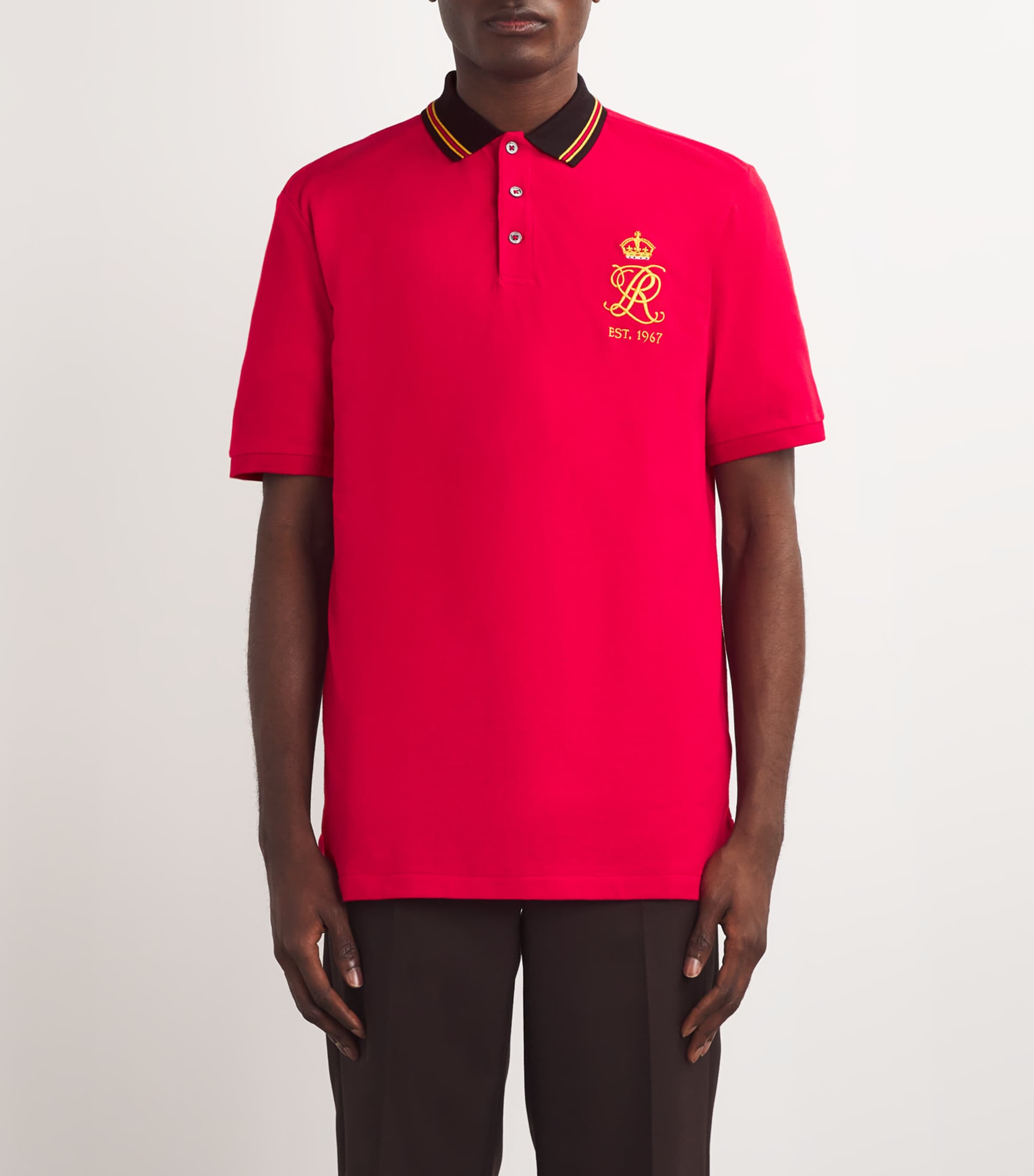 Polo Ralph Lauren Red Cotton Crest Polo Shirt | Harrods US