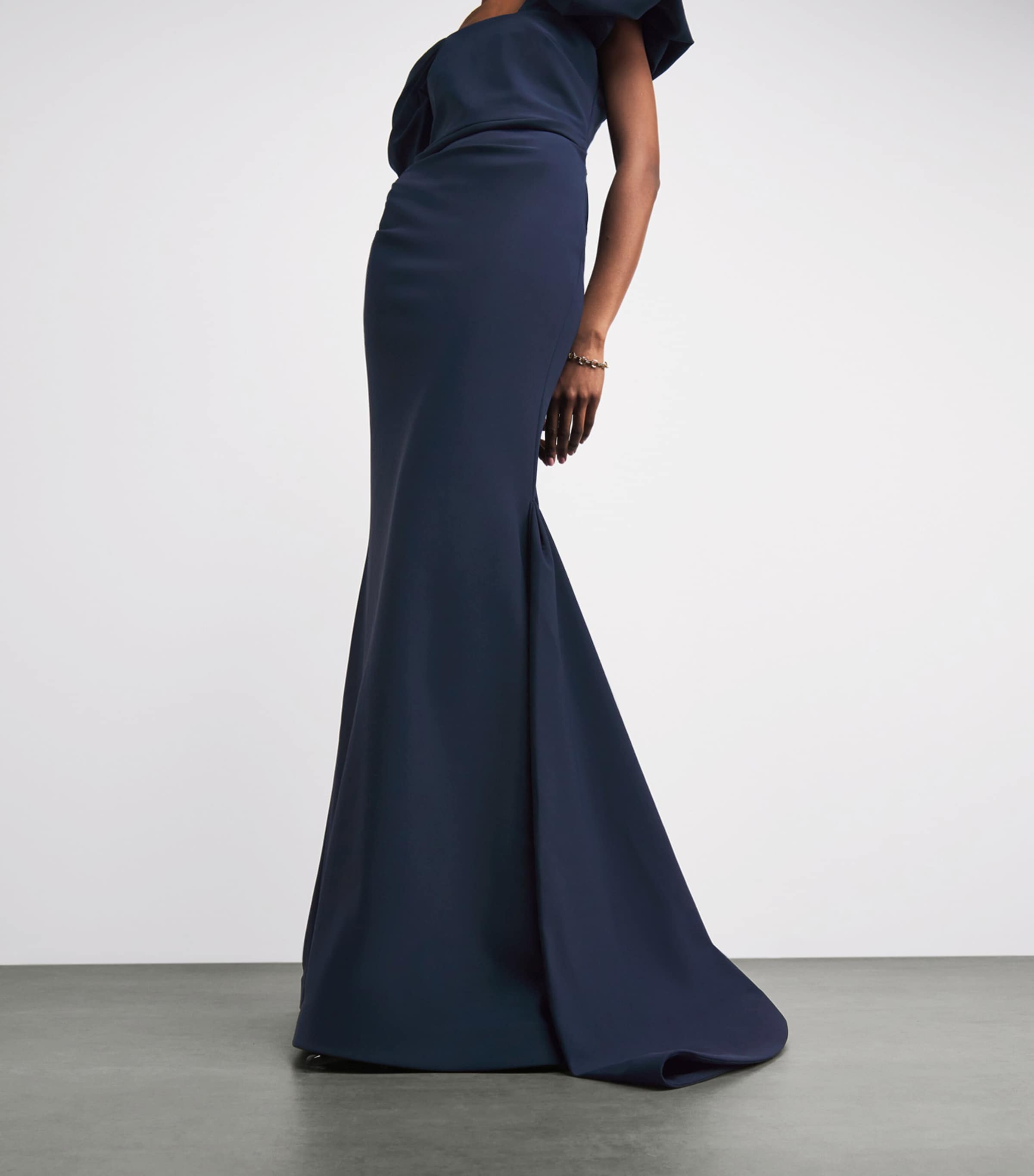 Rachel Gilbert Womens Asymmetric Jade Gown Navy Image 5