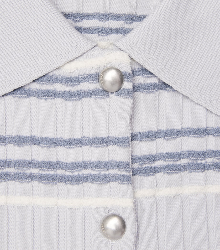 Rag & Bone Womens Cotton-Blend Stripe Karina Cardigan Ltblue Image 6