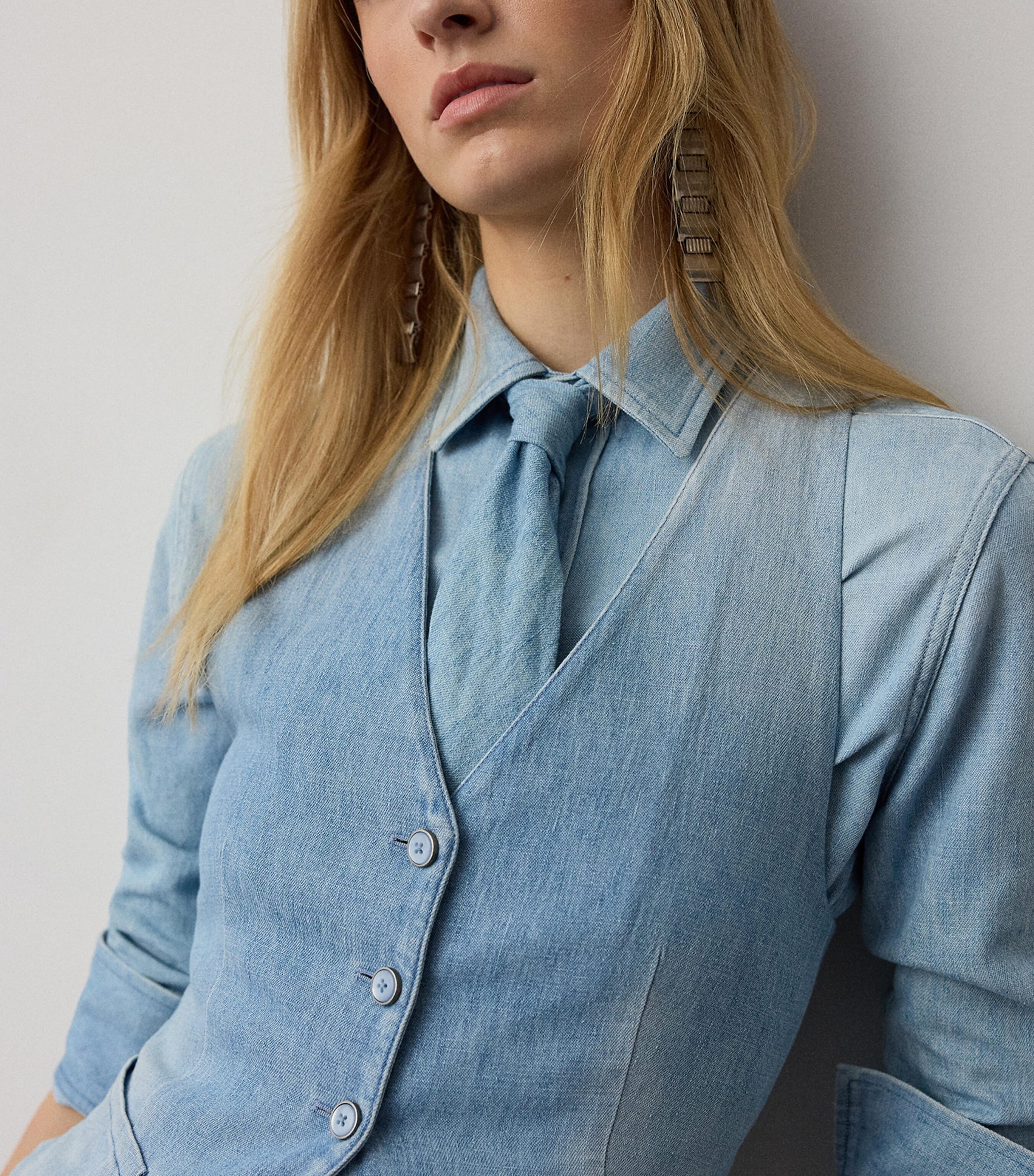 Ralph Lauren Collection Womens Callie Denim Shirt Cirrus Indigo Image 4