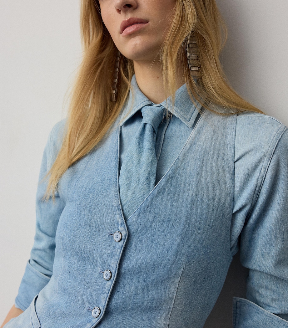Ralph Lauren Collection Womens Callie Denim Shirt Cirrus Indigo Image 4