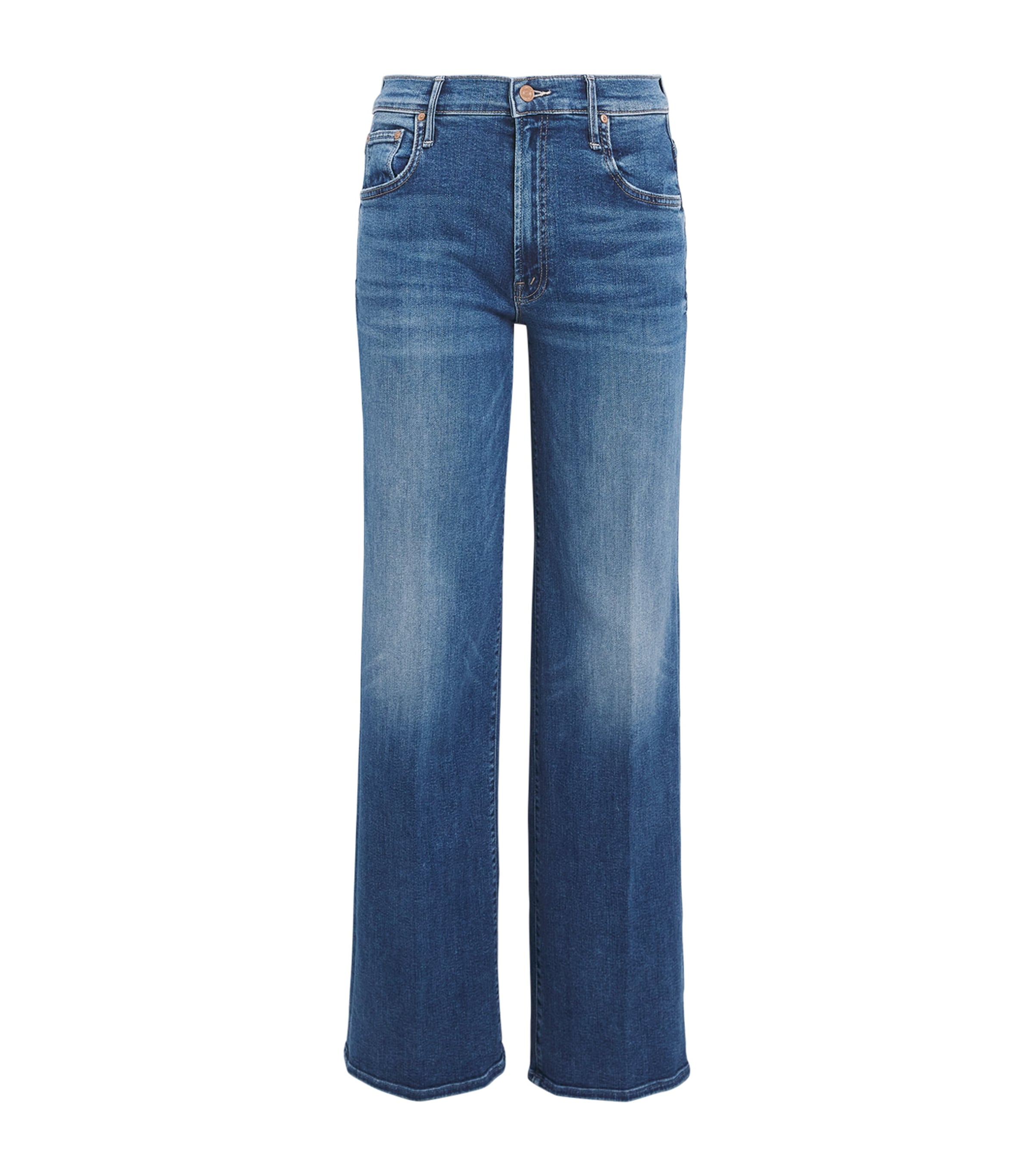Mother Womens Different Strokes The Maven Sneak Straight-leg Mid-rise Jeans In Blue