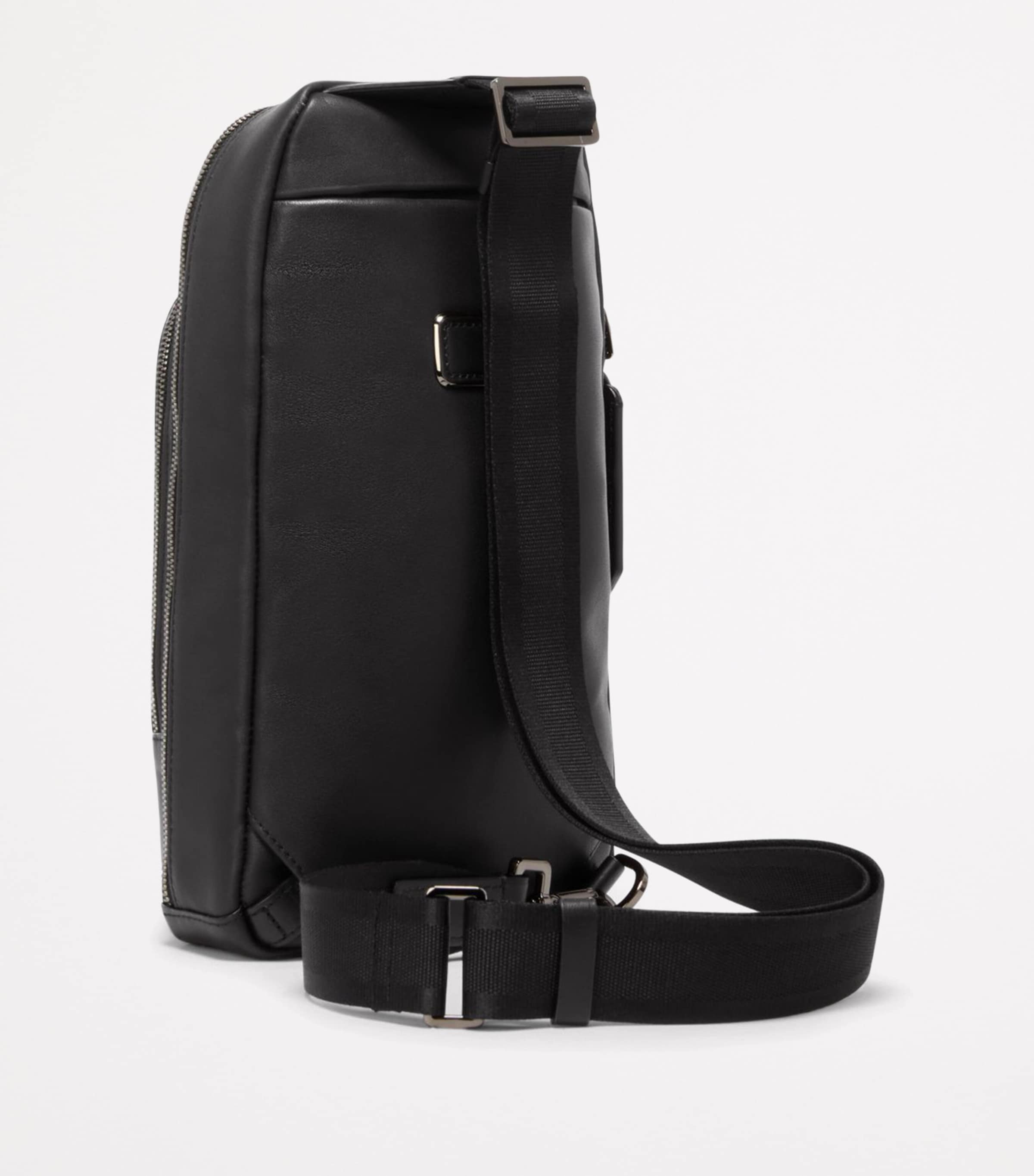 Leather Harrison Cross-Body Bag BLACK BOMBE LEATHER Image 2