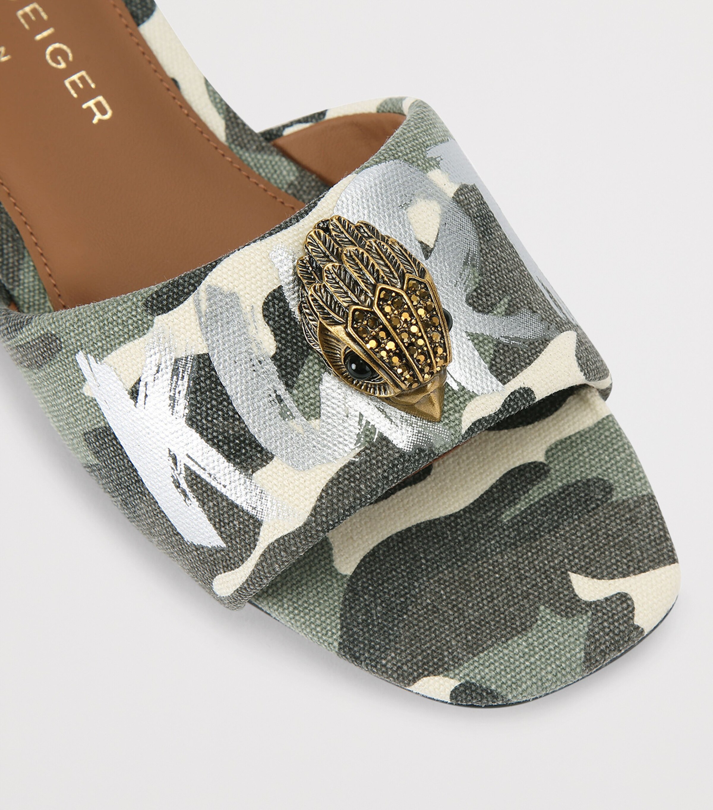 Kurt Geiger London Camouflage Kensington Sandals Green Oth Image 2