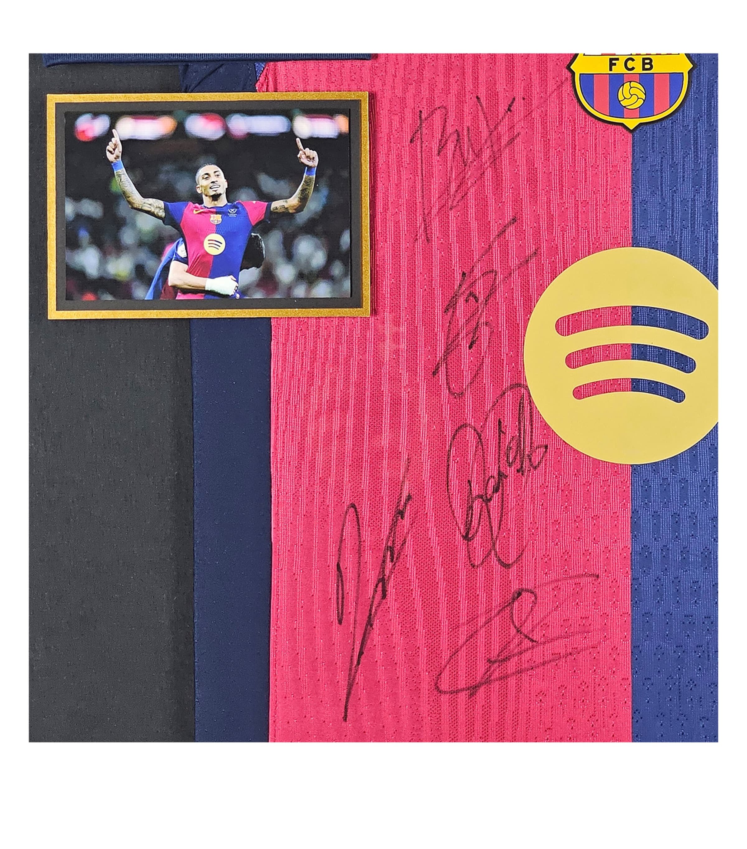 Leipzig Galleries Barcelona 2025 Supercopa Final Squad Signed Match-Issued Jersey Display Image 2