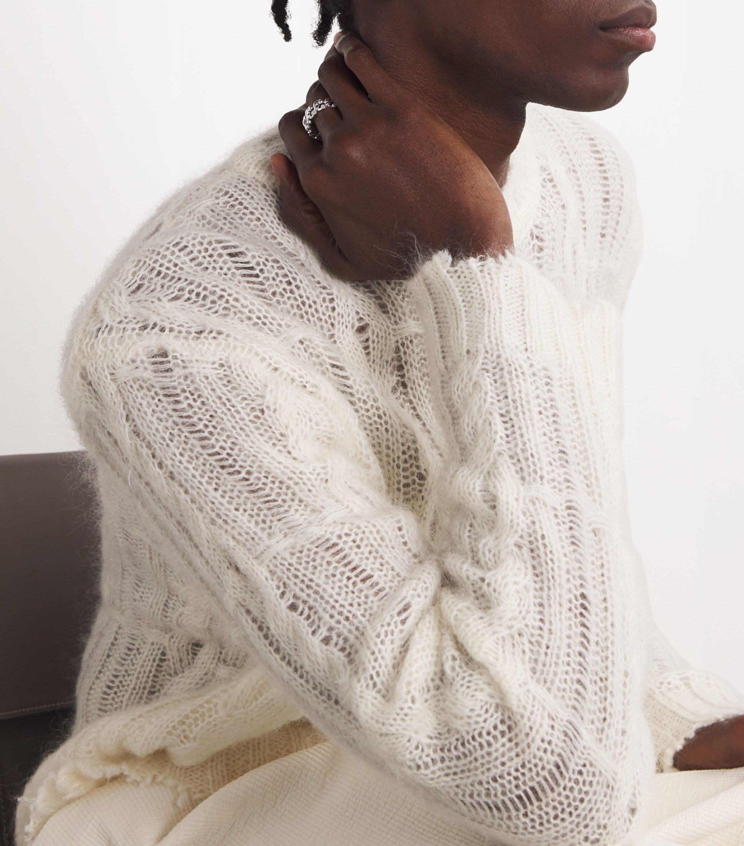 Sterling Silver Formula Chunky Link Ring WHITE Image 5