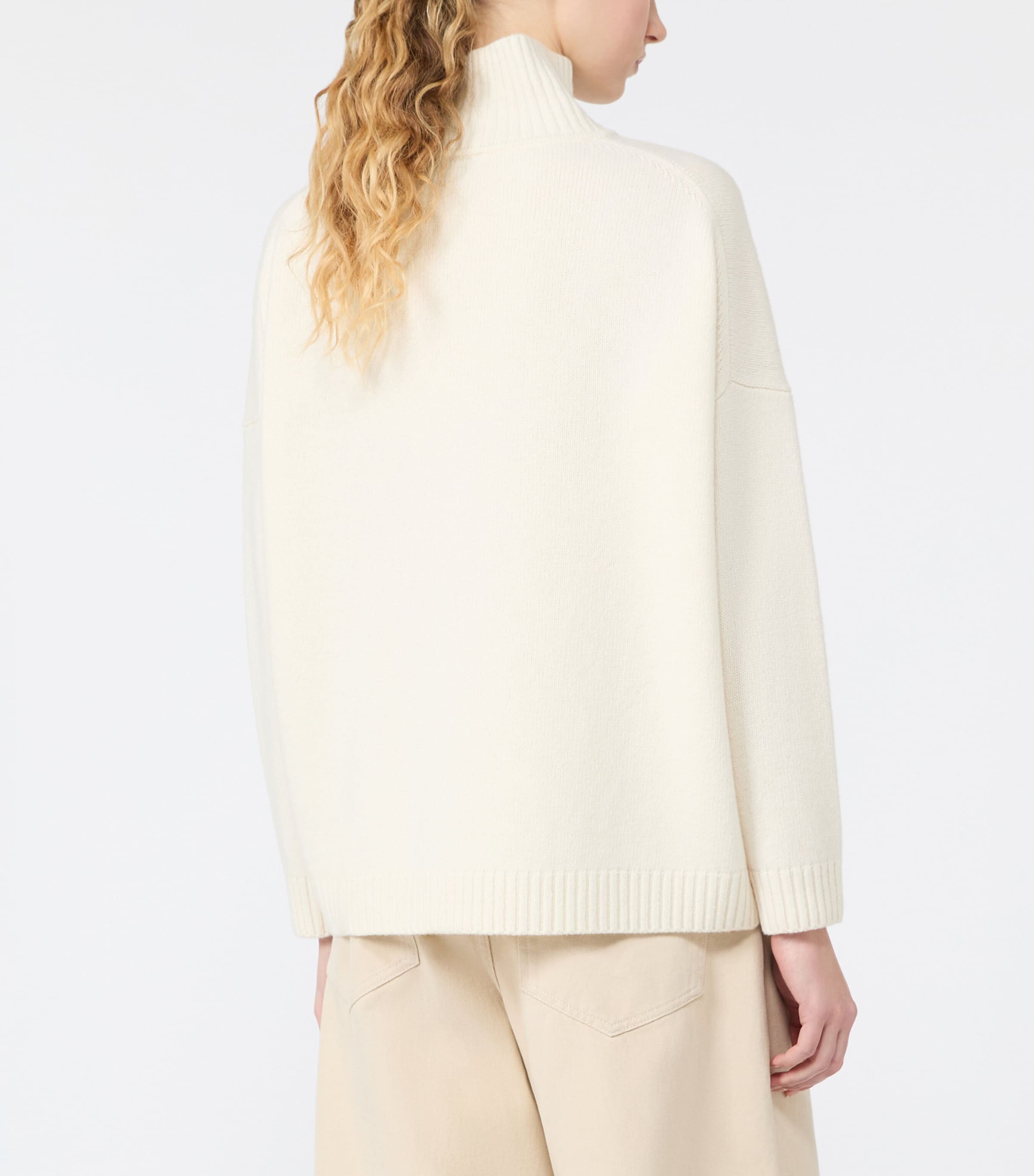 Weekend Max Mara Womens Virgin Wool High-Neck Sweater Ivory Image 4