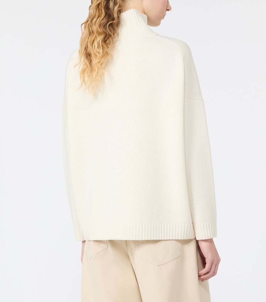 Weekend Max Mara Womens Virgin Wool High-Neck Sweater Ivory Image 4