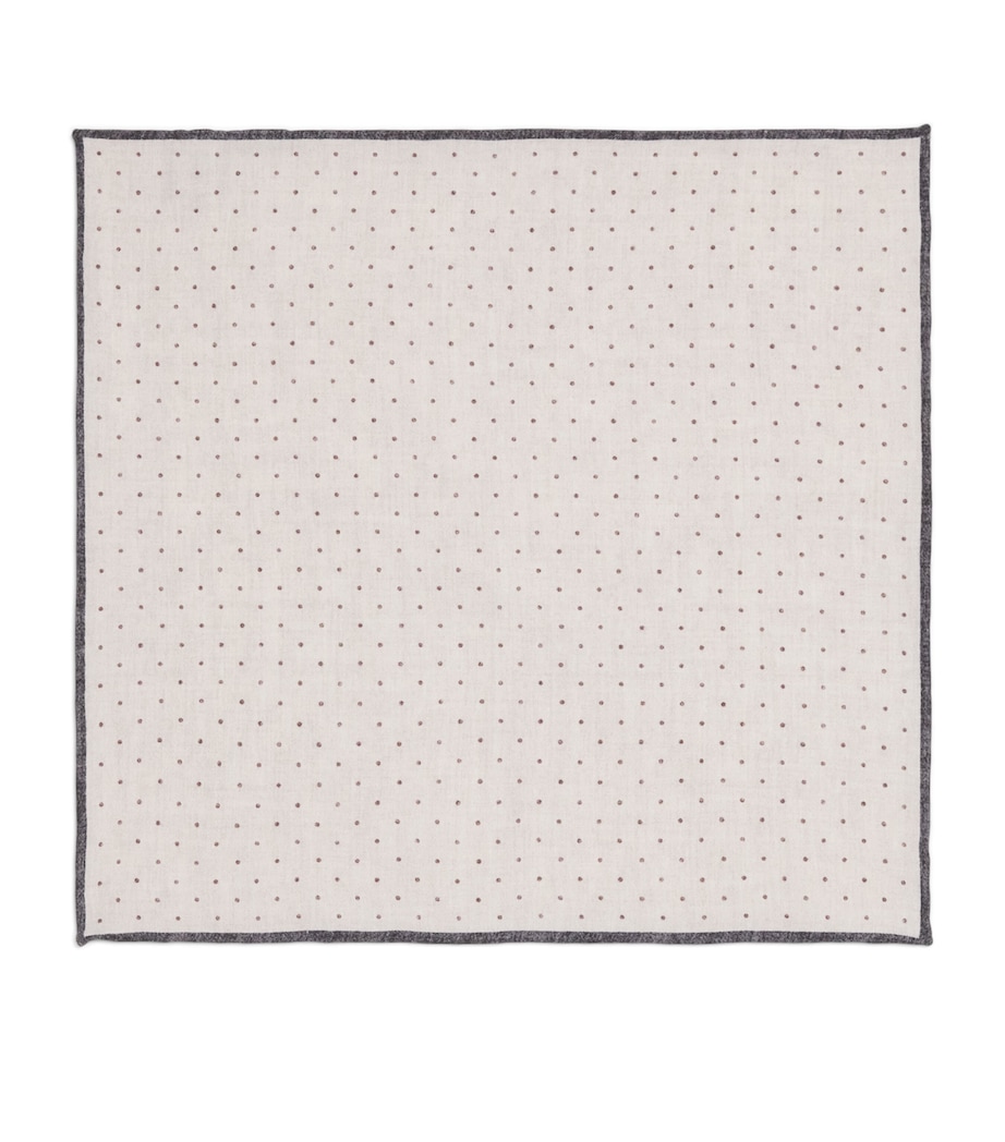 Eleventy Cotton-Wool Geometric Pocket Square Moro E Avorio Image 1