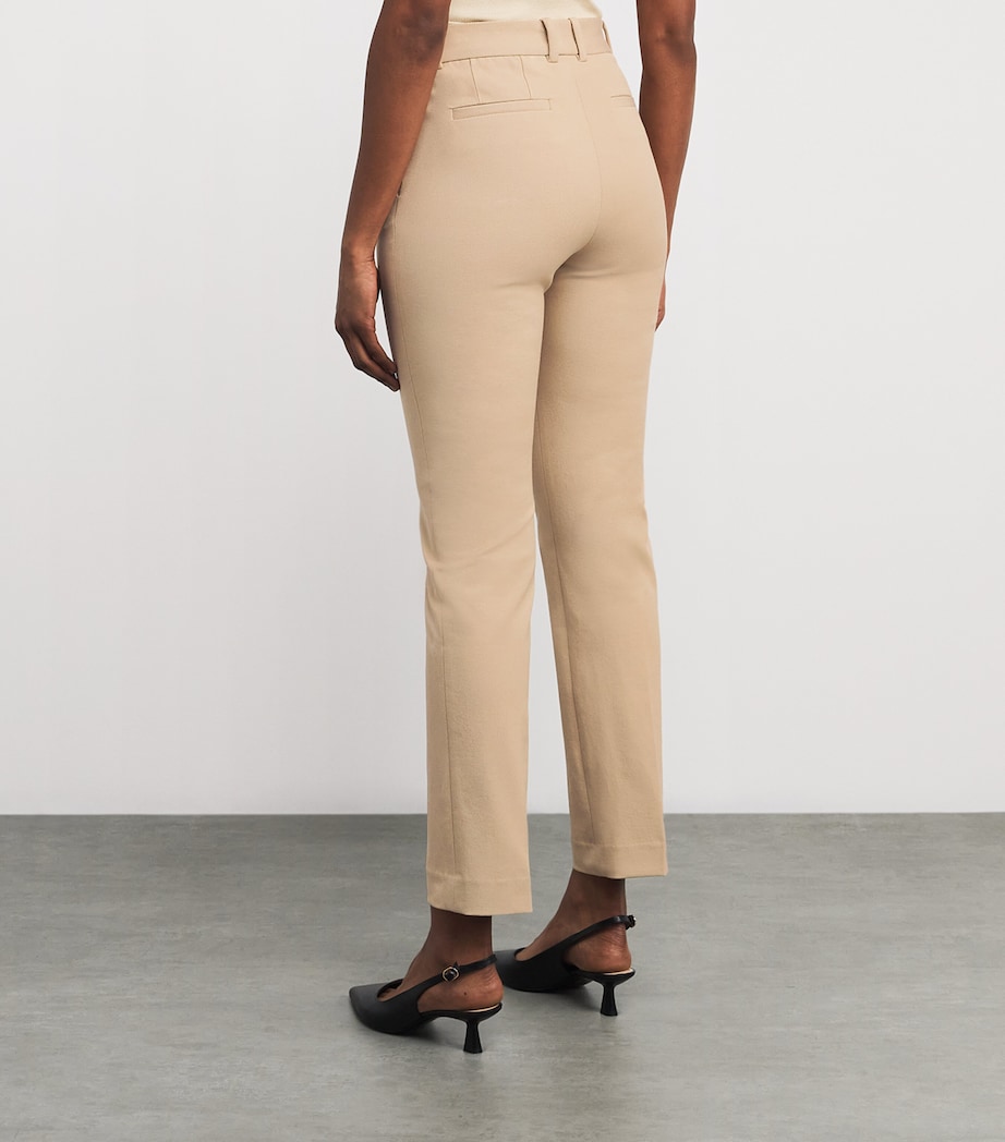 Joseph Womens Gabardine Coleman Slim Trousers Powder Image 4