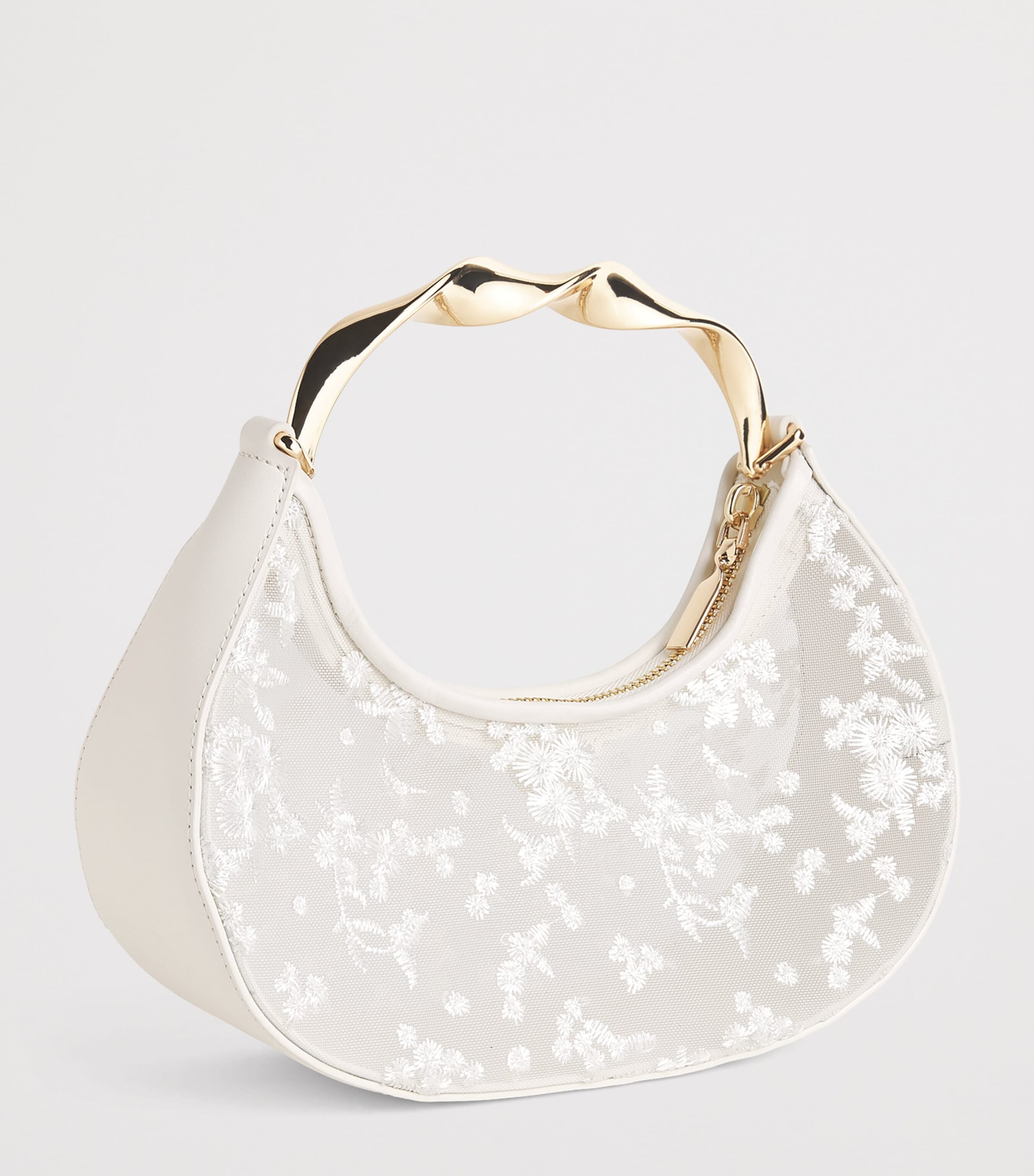 Simkhai Mesh Embroidered Nixi Clutch Bag Ivory Image 3