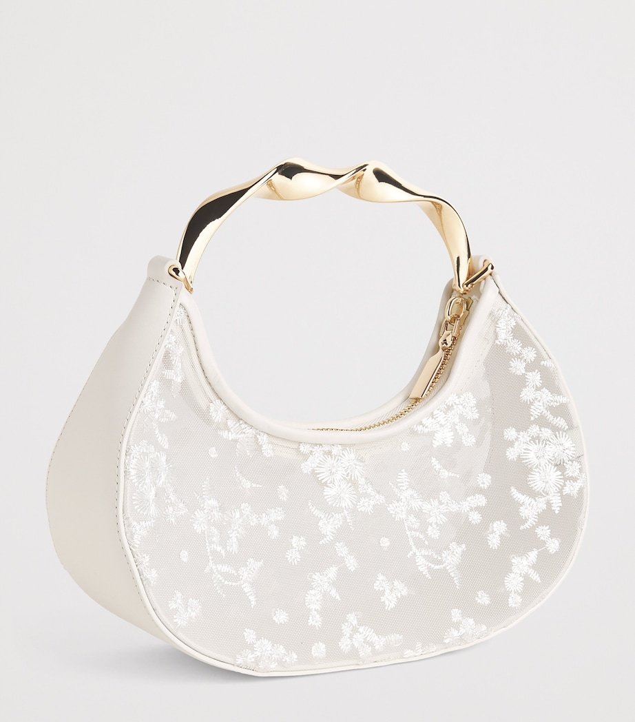 Simkhai Mesh Embroidered Nixi Clutch Bag Ivory Image 3