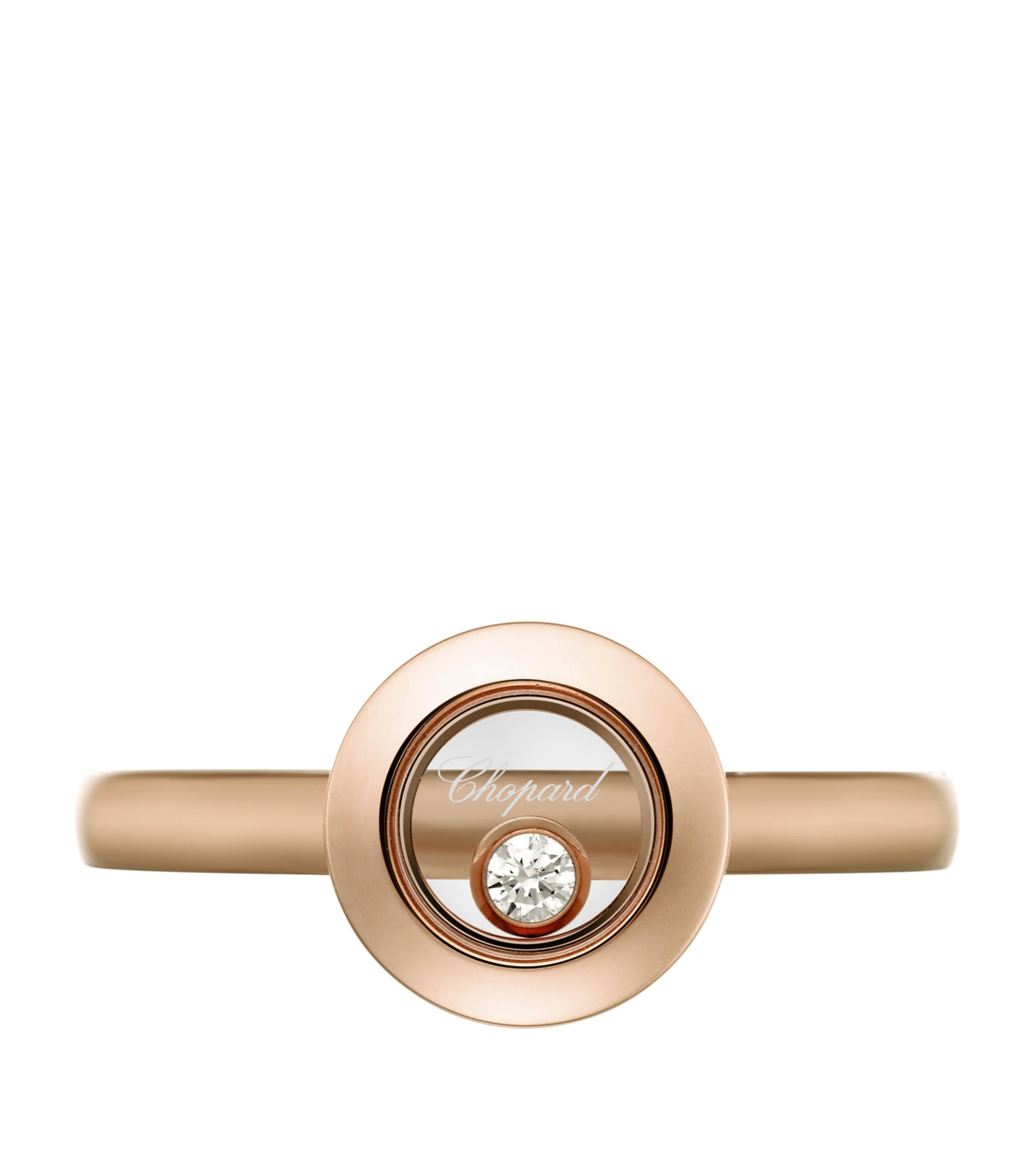 Rose Gold and Diamond Happy Diamonds Icons Ring Image 3