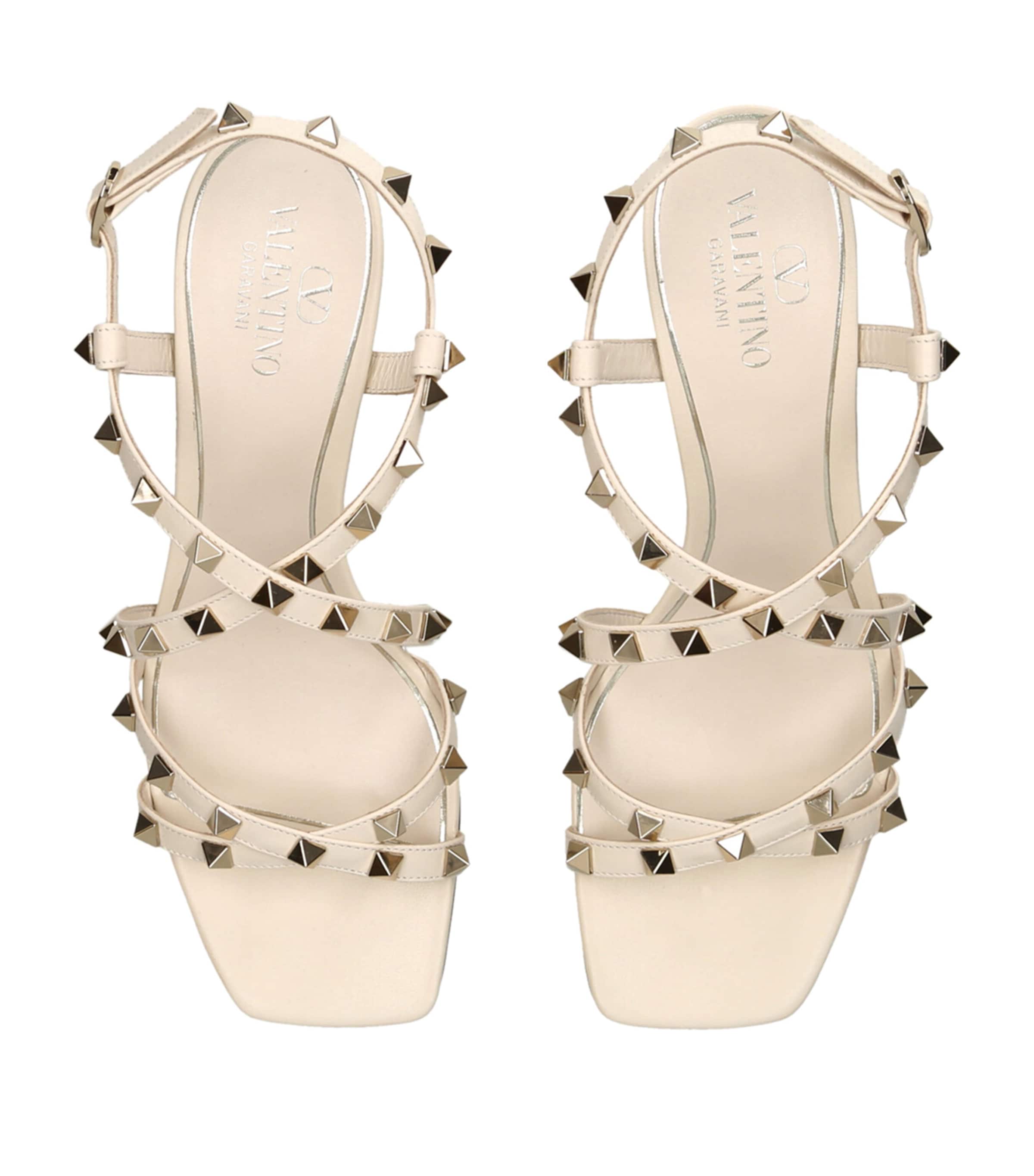 Leather Rockstud Sandals 60 CREAM Image 3