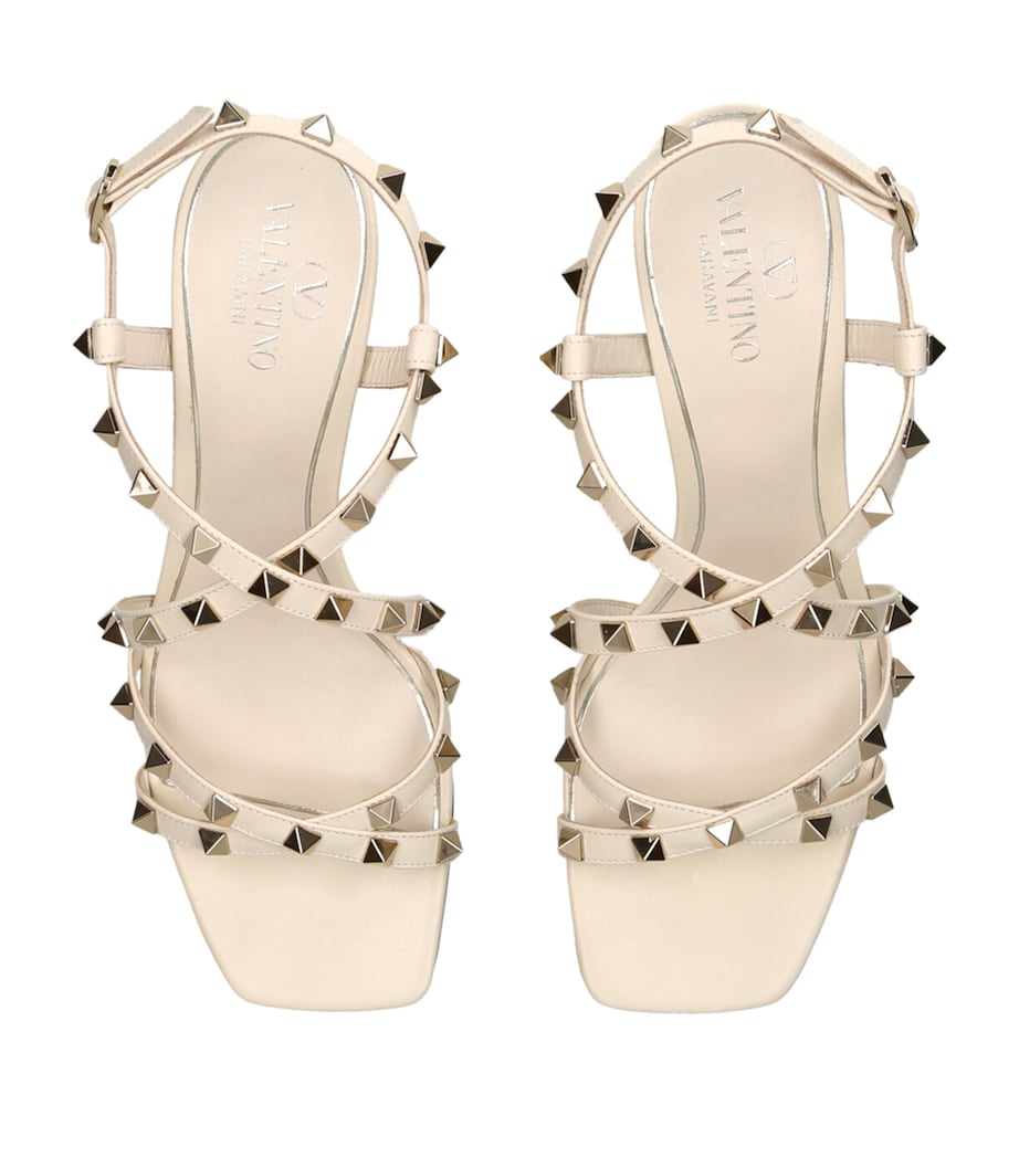 Leather Rockstud Sandals 60 CREAM Image 3