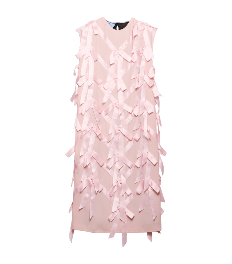 Prada Womens Bow-Detail Midi Dress Image 1