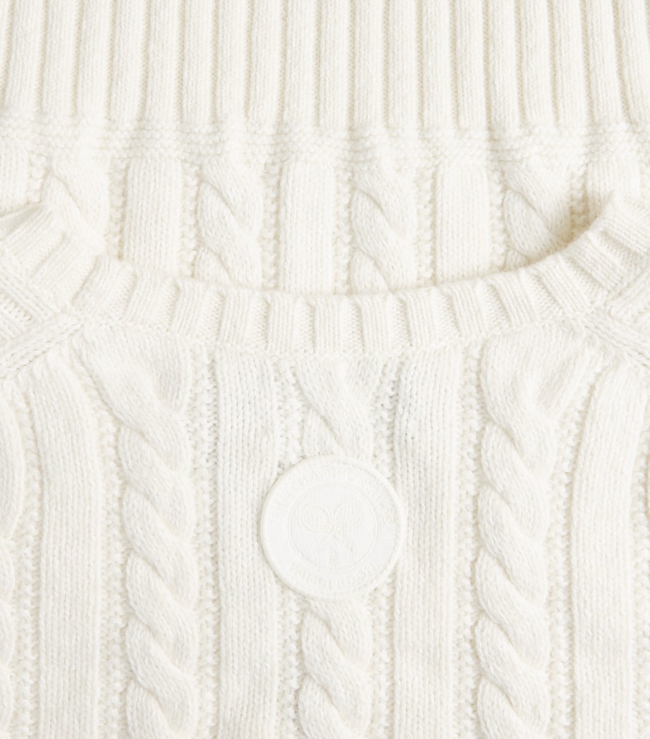 x Wimbledon Cashmere-Cotton-Linen Sweater Vest WHITE COMBO Image 5