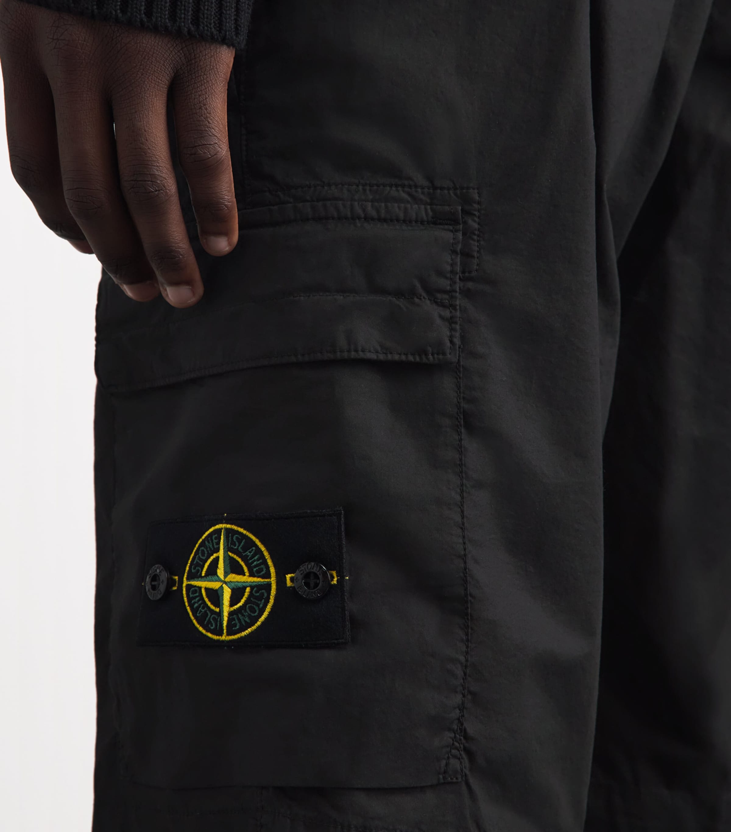 Stone Island Mens Stretch-Cotton Cargo Shorts Image 3