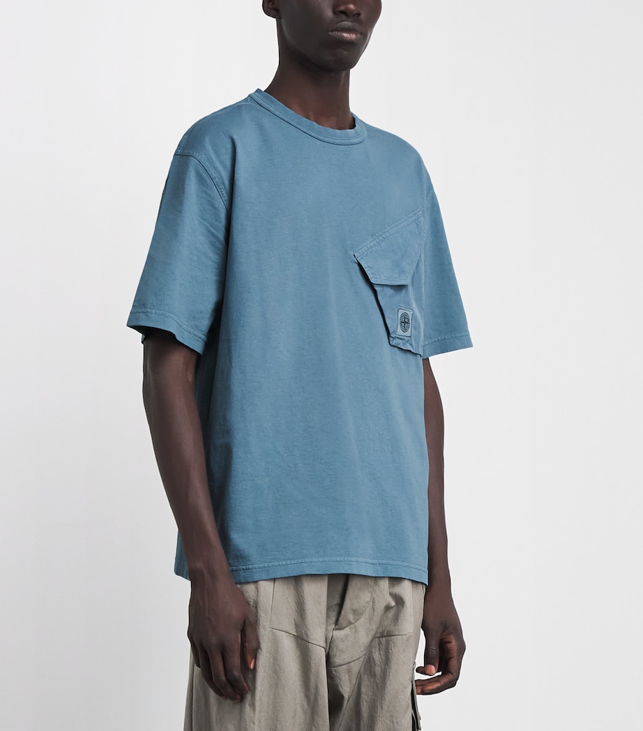 Stone Island Mens Cotton Compass Pocket T-Shirt Image 4