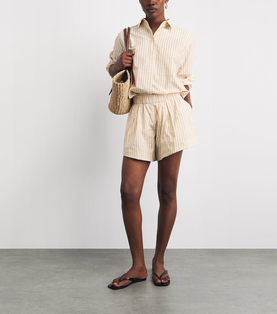 Stylein Womens Stripe Jojo Shorts Cream Stripe Image 2