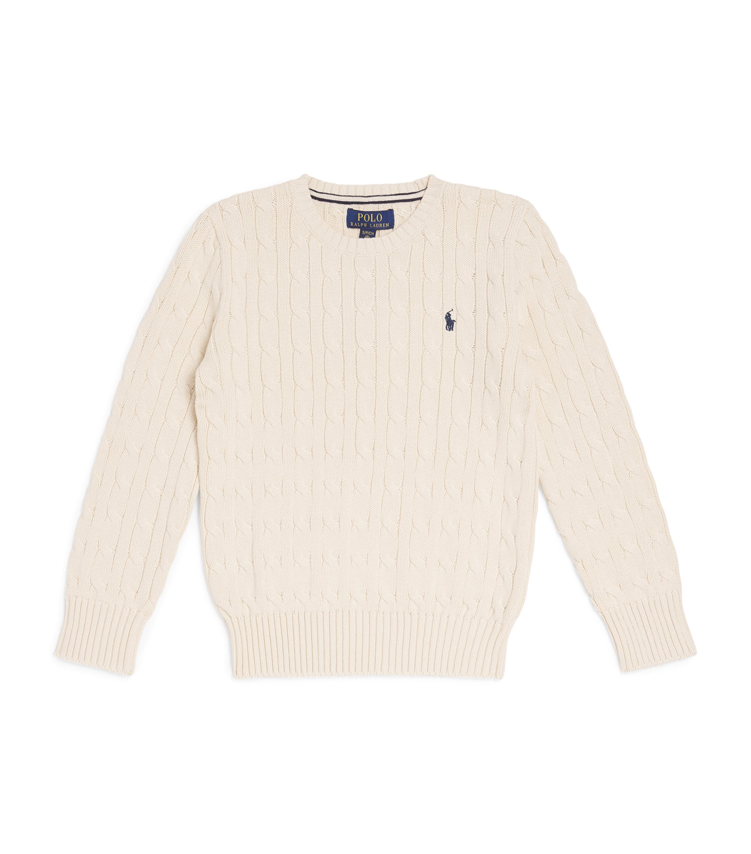 Shop Ralph Lauren Cable-knit Polo Pony Sweater In Neutral