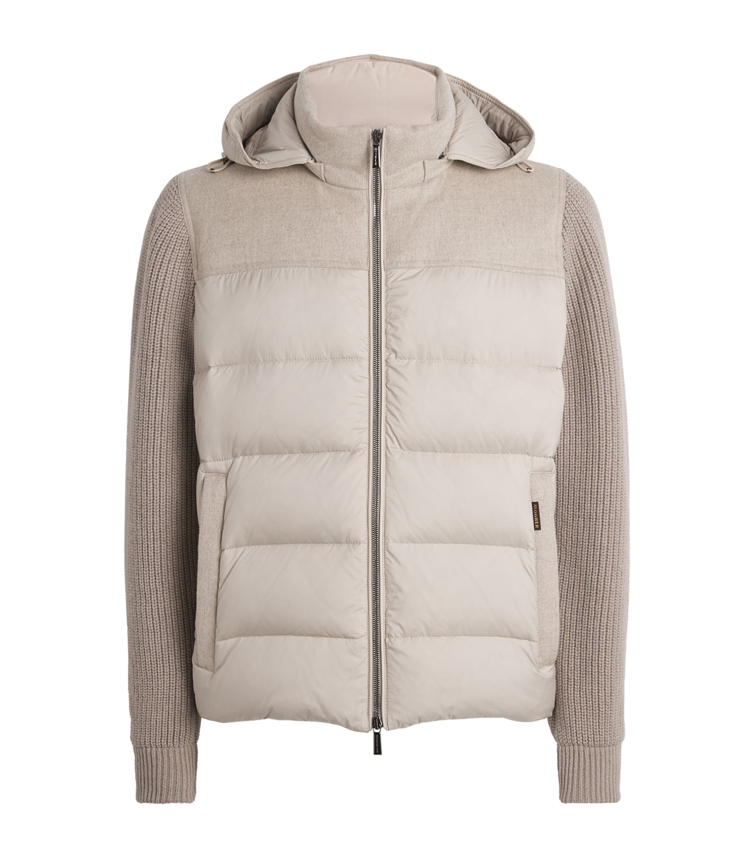 Moorer Mens Down Allori Hybrid Jacket Stone Image 1