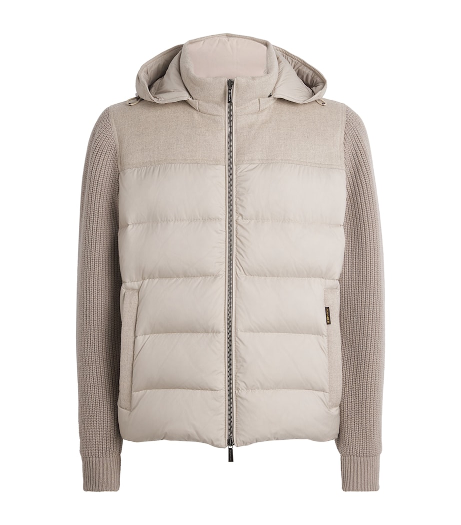 Moorer Mens Down Allori Hybrid Jacket Stone Image 1