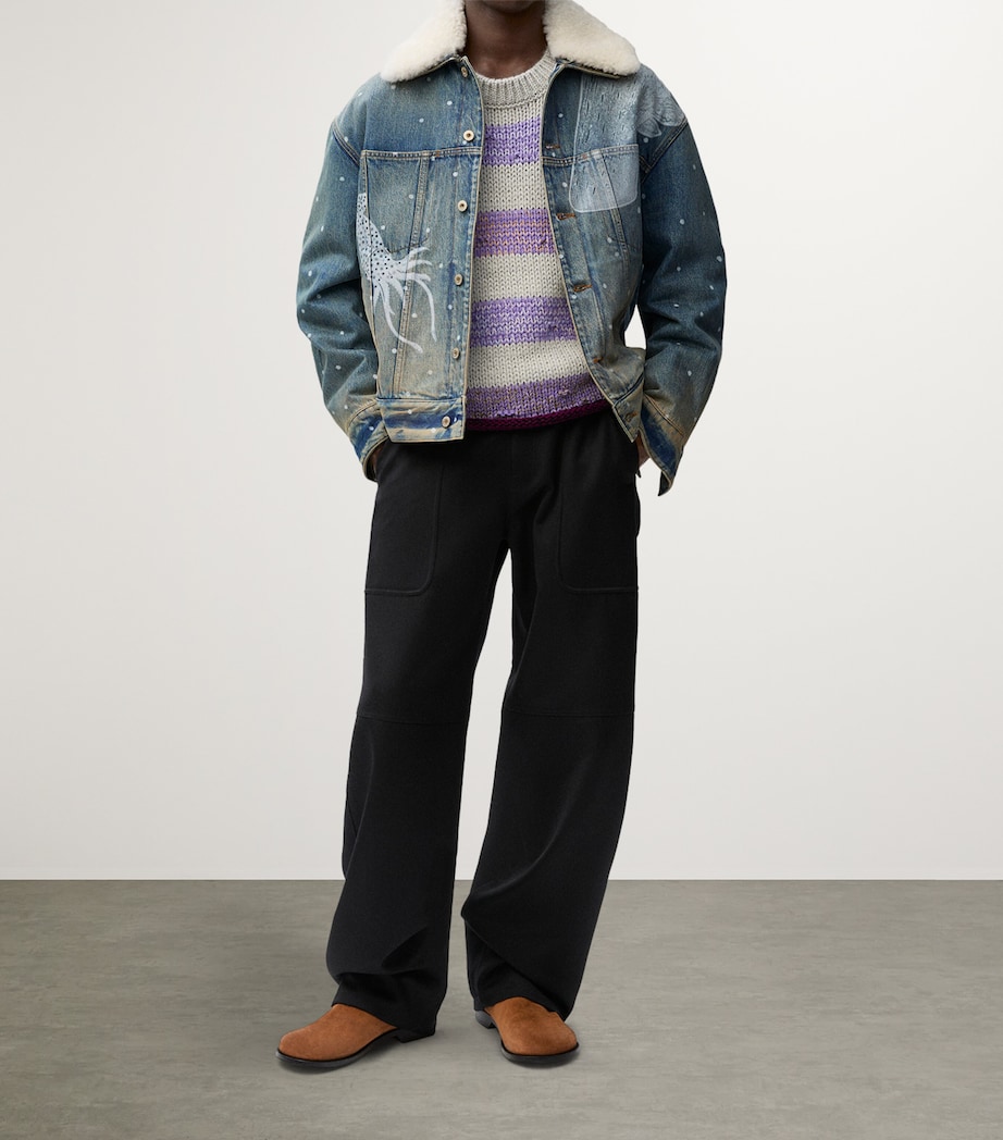LOEWE Mens x Suna Fujita Deep Sea Denim Jacket Mid Blue Denim Image 2